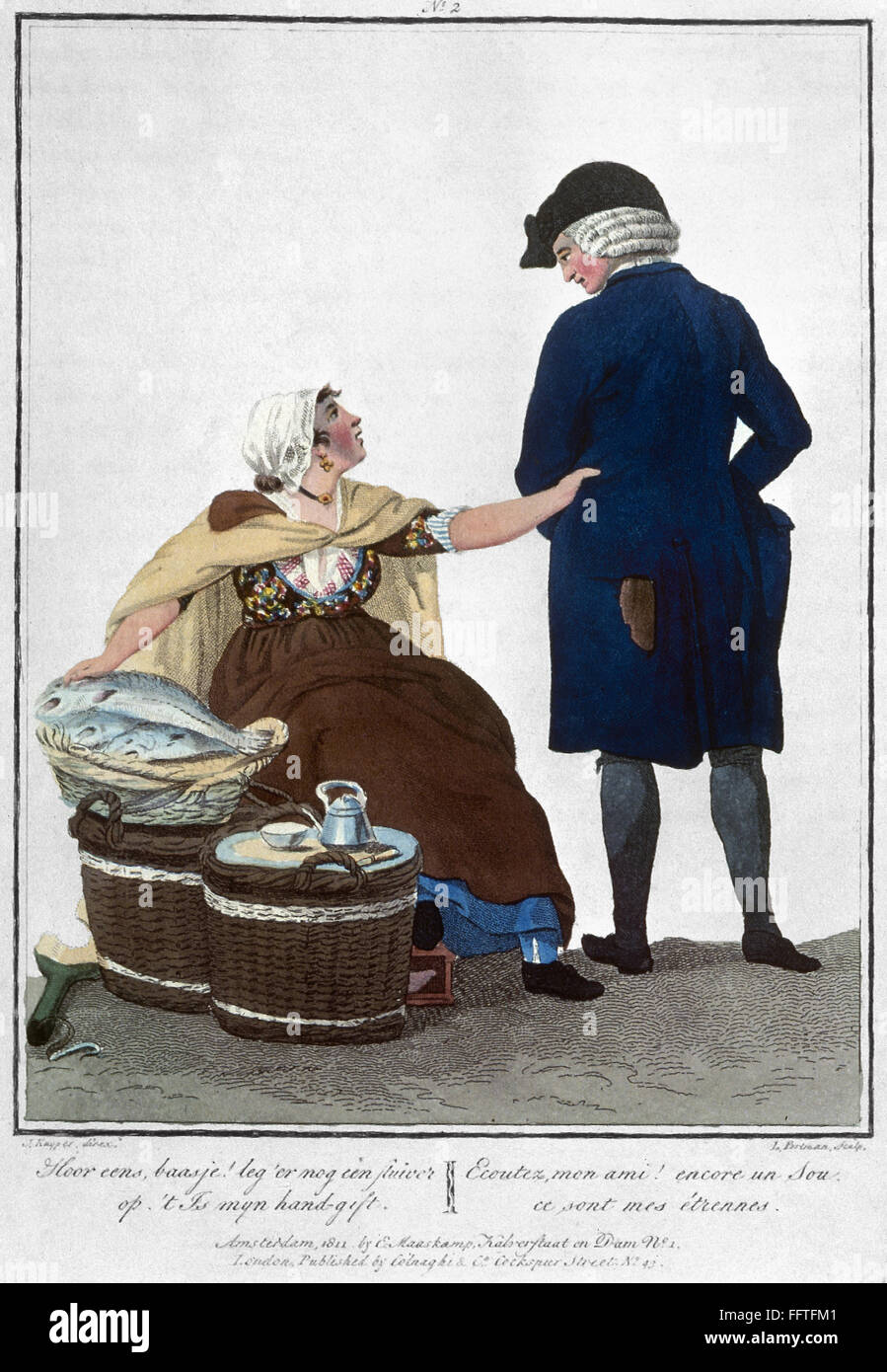 FISHWIFE, 1811. /nSatirical lithograph, Amsterdam, 1811 Stock Photo Alamy
