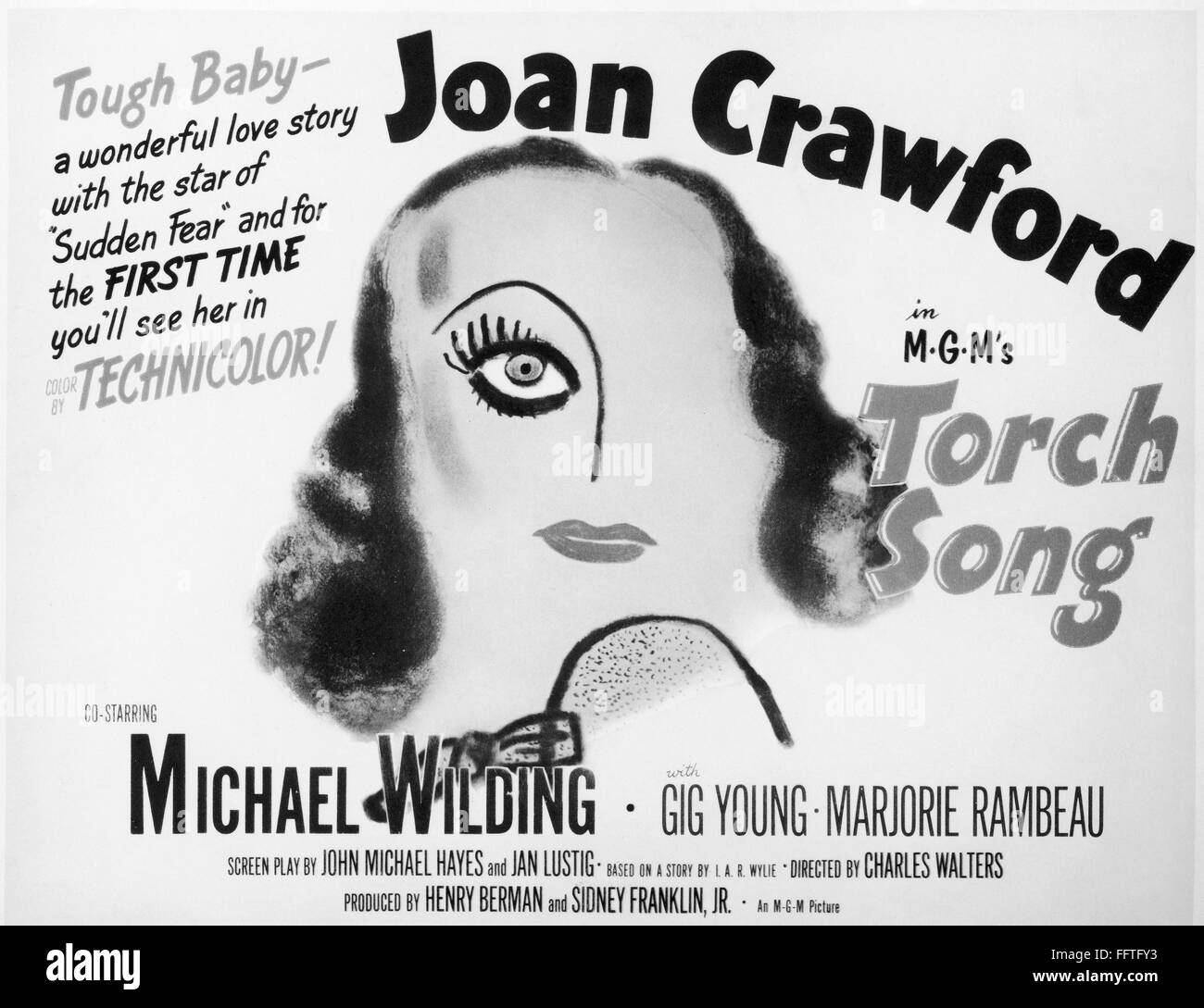 FILM TORCH SONG, 1953. /nAmerican poster for the film 'Torch Song
