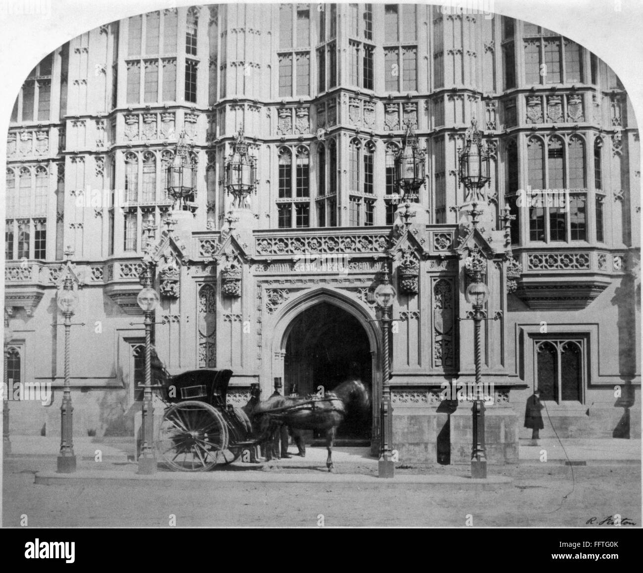 LONDON HOUSE OF LORDS. /nPeers entrance to the House of Lords, London