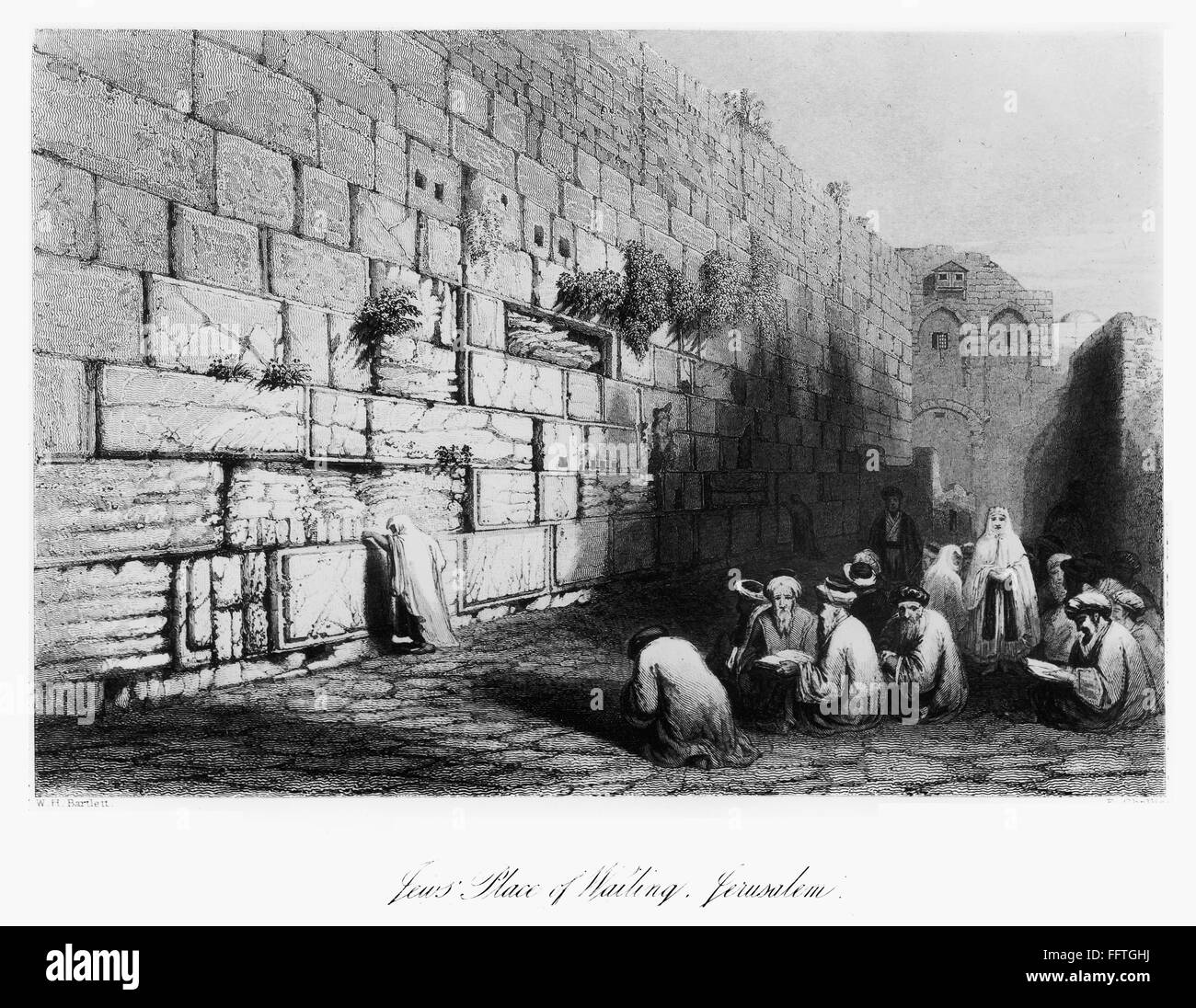 JERUSALEM WAILING WALL. /nThe Wailing Wall in Jerusalem. Line