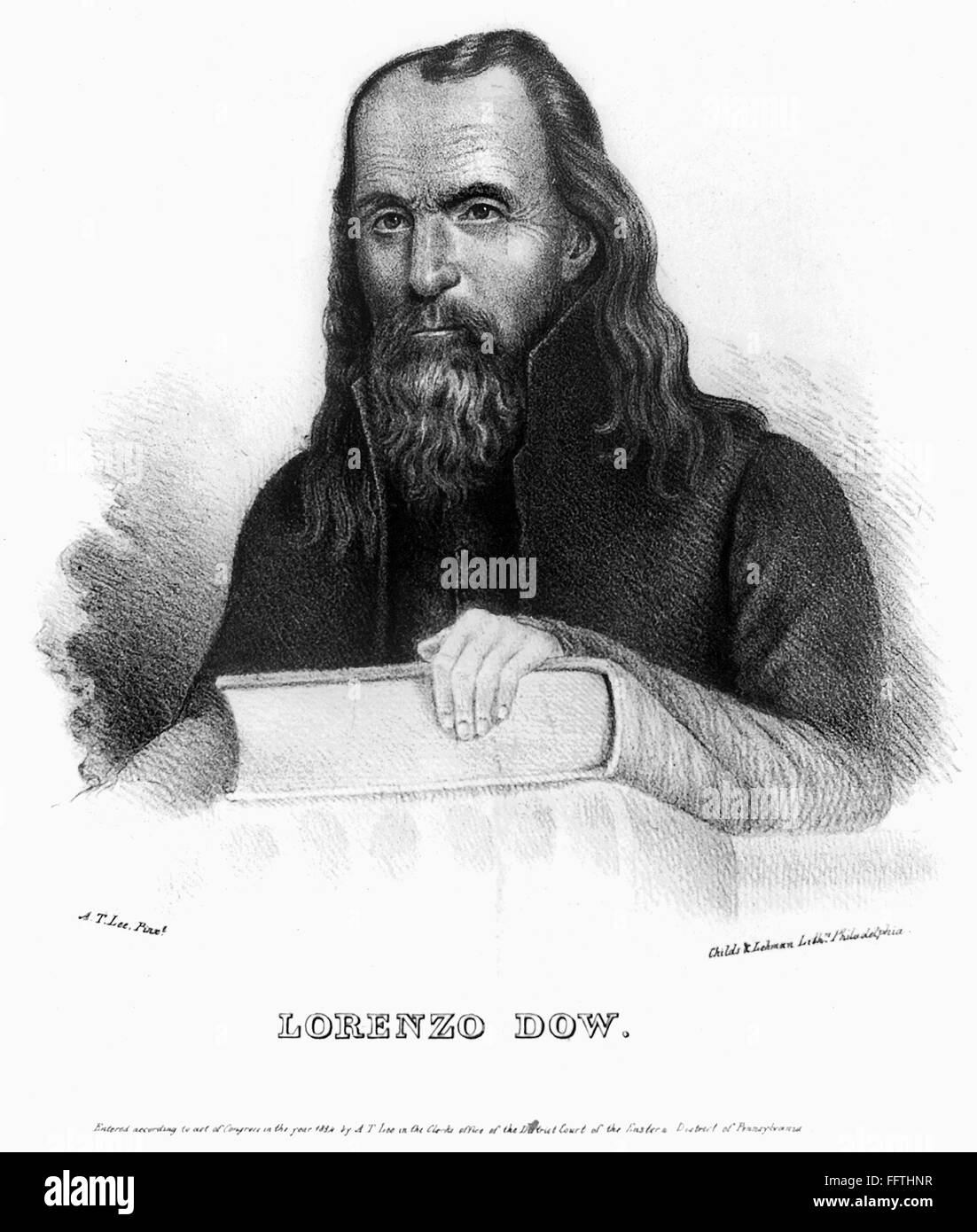 LORENZO DOW (1777-1834). /nAmerican evangelist. Line engraving, c1834. Stock Photo