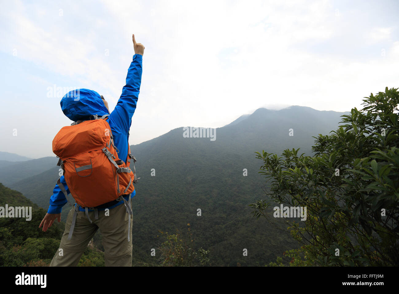 Excited black woman stretching hi-res stock photography and images - Alamy