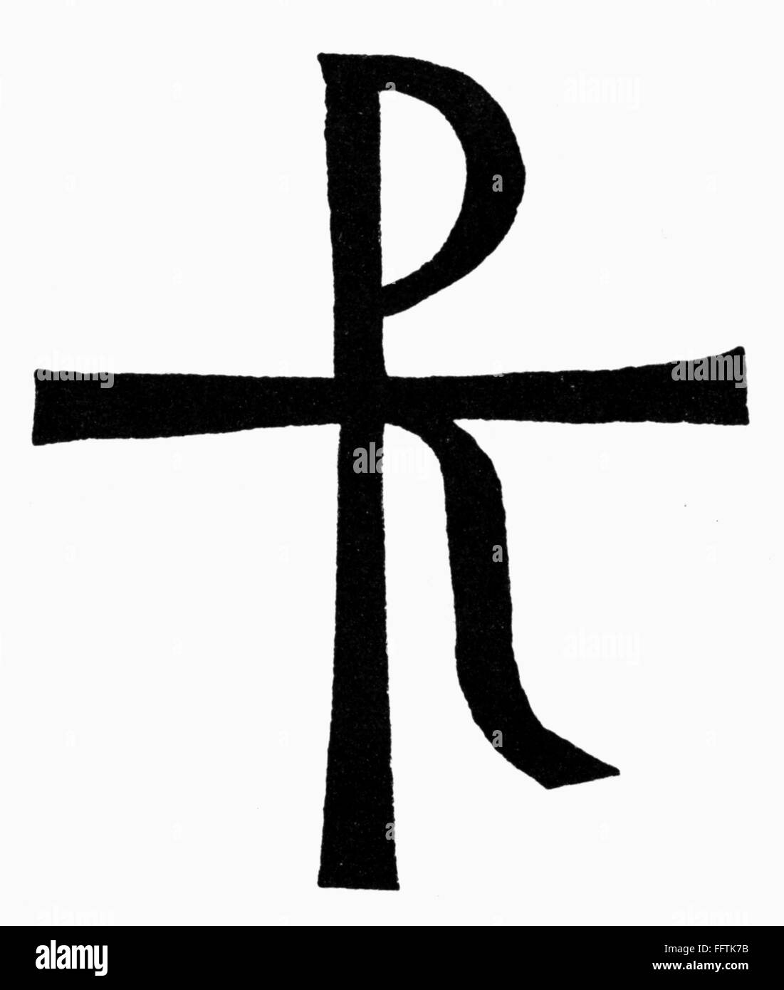 SYMBOL: CHRIST. /nSymbol for Christ combined with the Latin letter H. Stock Photo