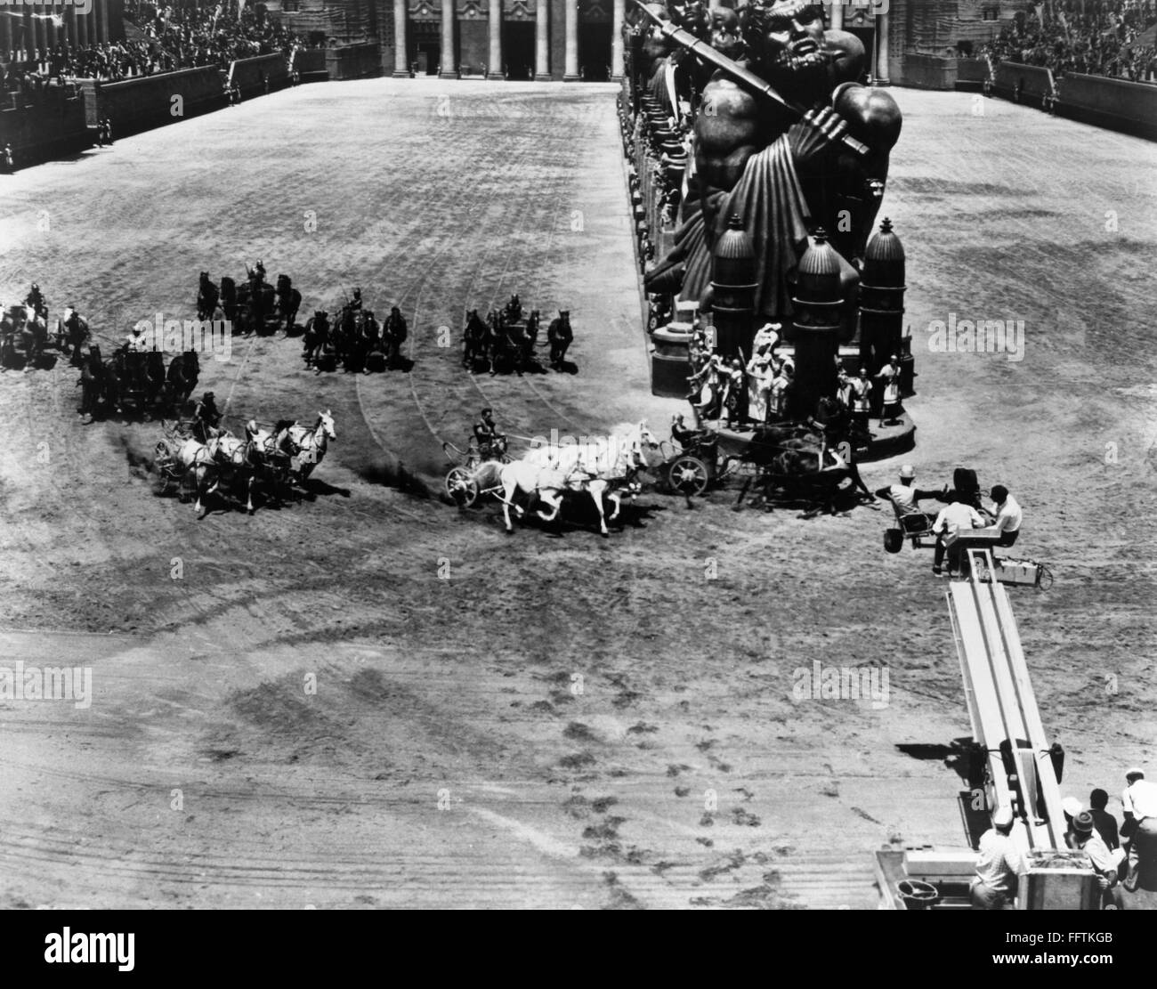 BEN HUR, 1959. /nShooting a chariot race for the film Ben Hur, directed ...