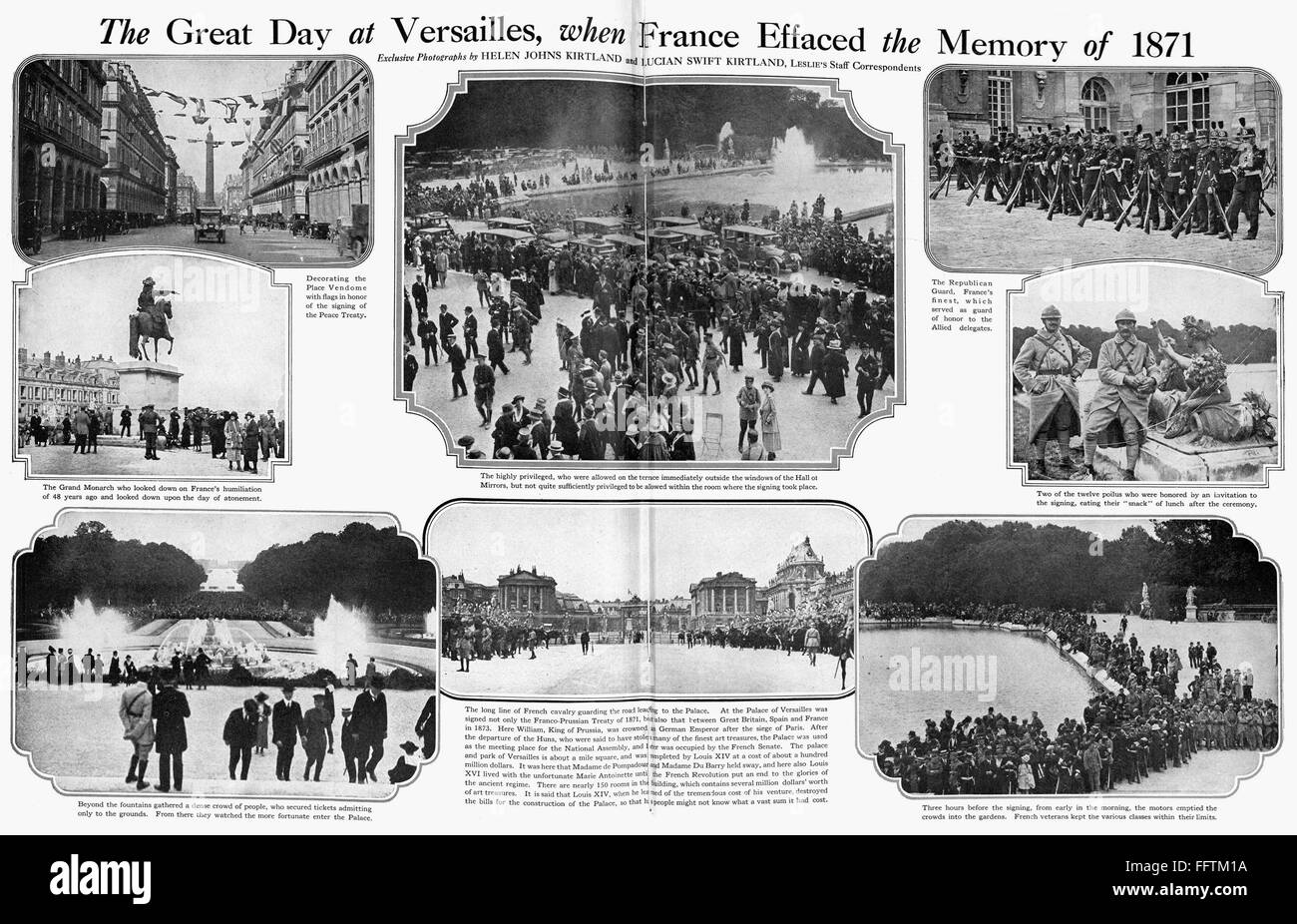TREATY OF VERSAILLES, 1919. /nTwo-page photographic spread from an ...