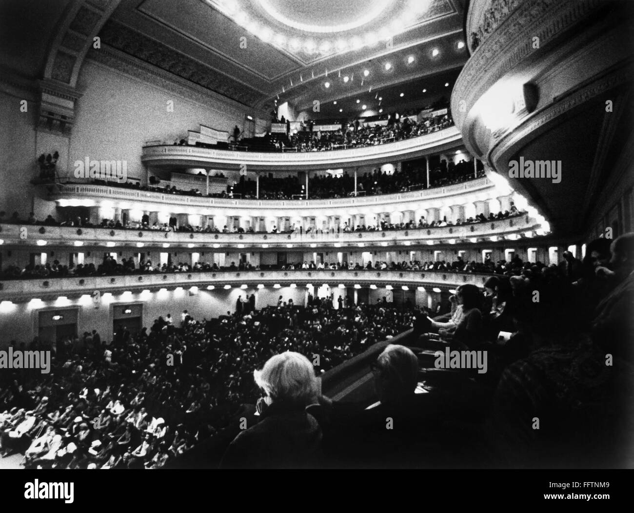 CARNEGIE HALL: INTERIOR. /nThe audience at a concert in Carnegie Hall ...