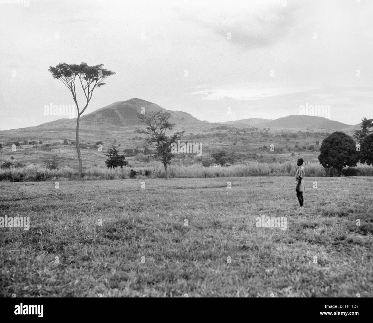TANGANYIKA: COUNTRY SCENE. /nCountry scene near Longido, Tanganyika (present-day Tanzania), near the border with Kenya. Photographed in 1936. Stock Photo