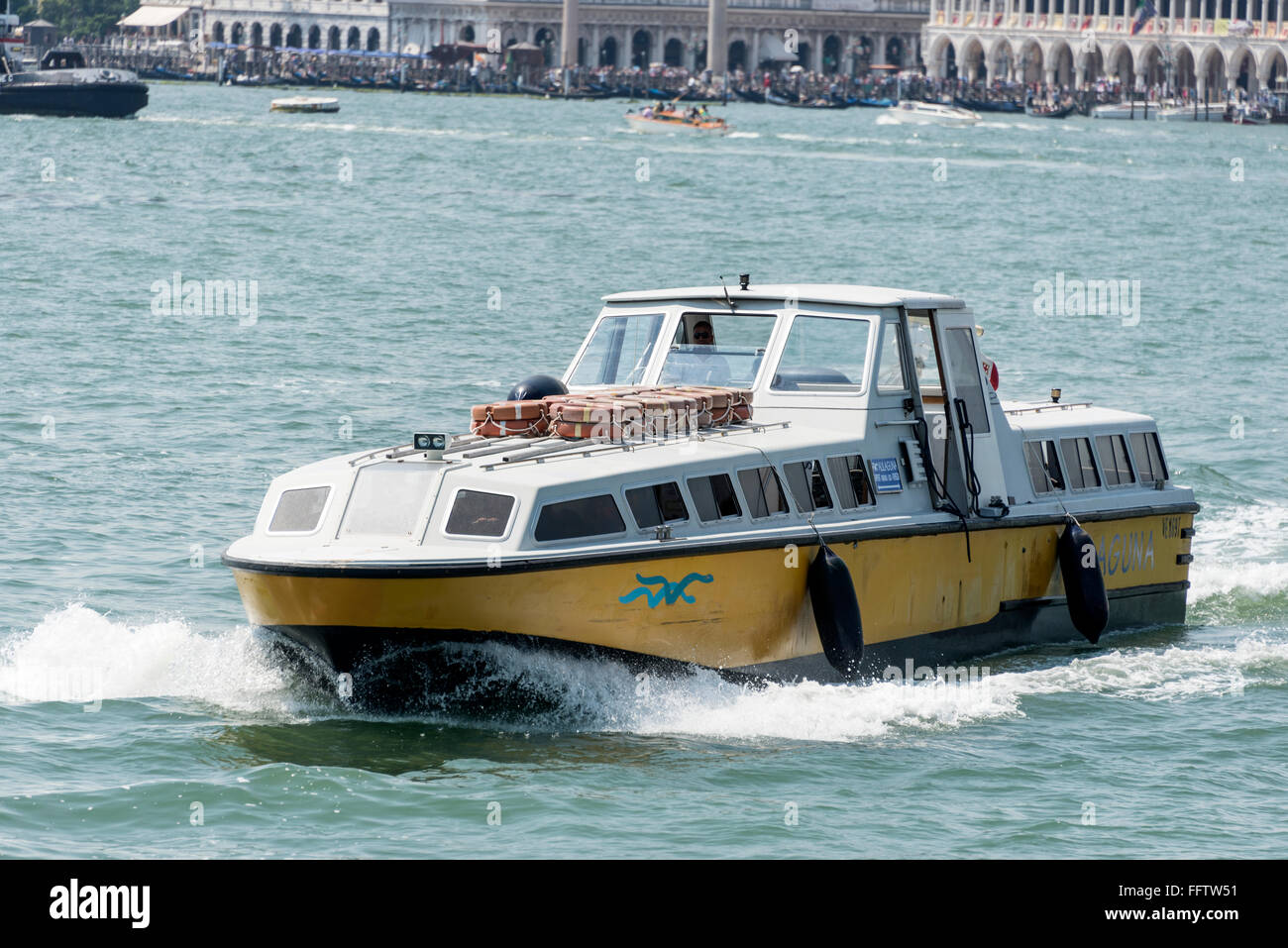 The Alilaguna Line airport boat, that serves between the Marco Polo (Venice) airport and Venice
