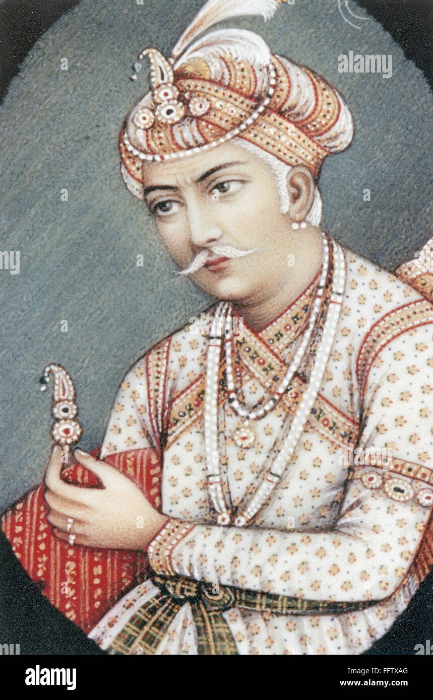 INDIAN ROYALTY. /nMiniature portrait of an Indian royal, undated. Stock Photo
