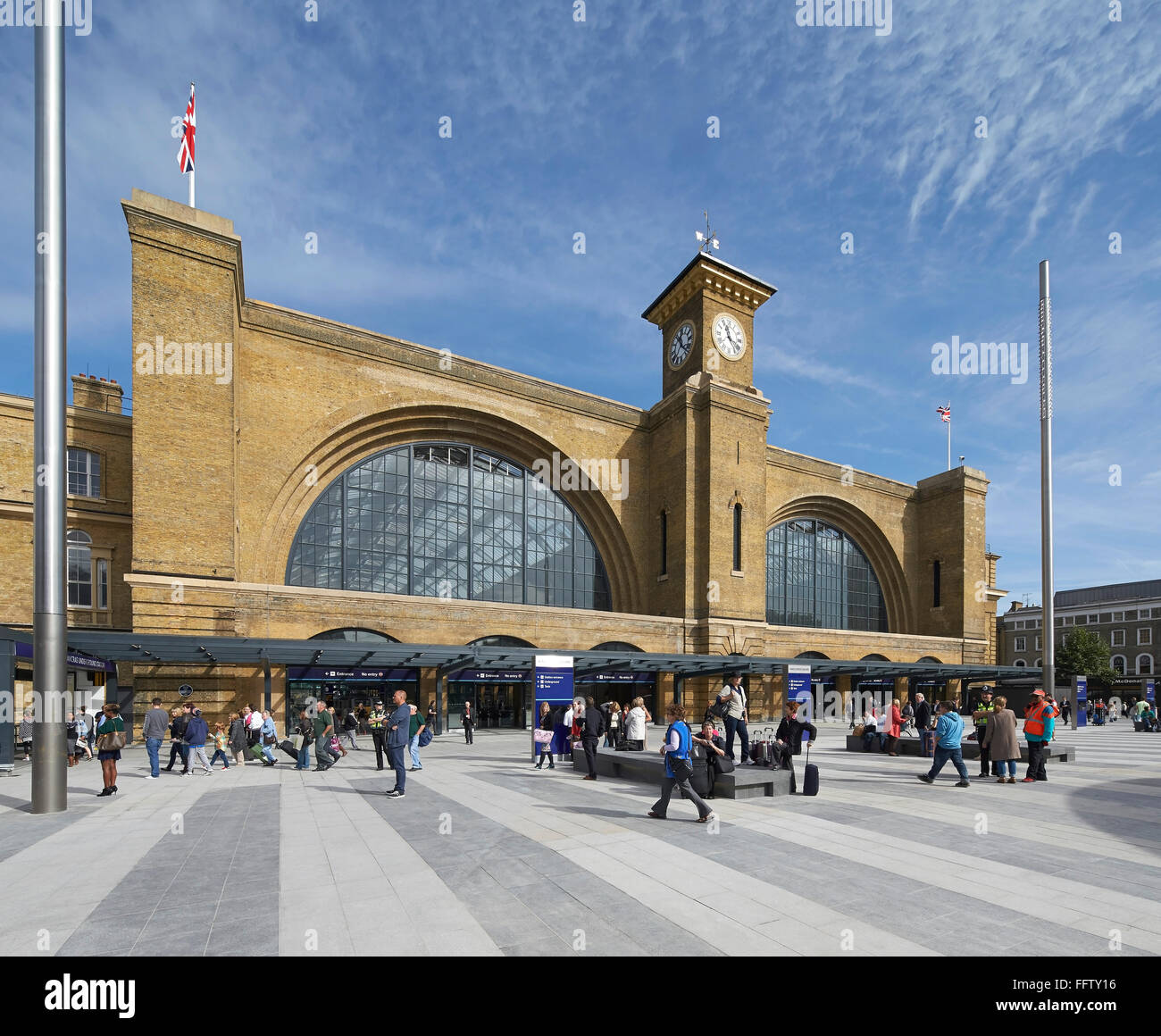 Oblique elevation across square towards station. King's Cross Square ...