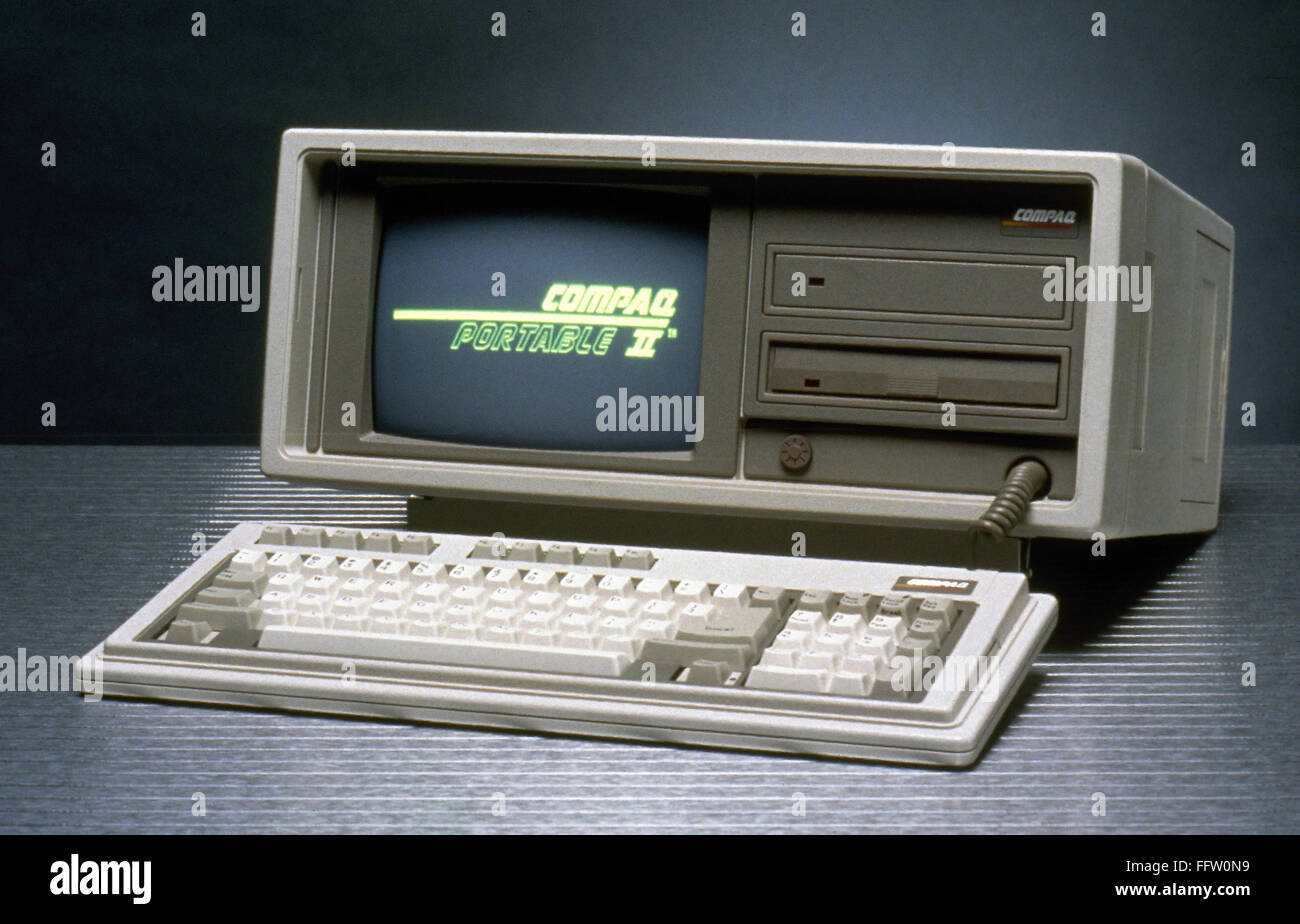 PORTABLE COMPUTER, 1986. /nA Compaq Portable II computer, 1986. Stock Photo