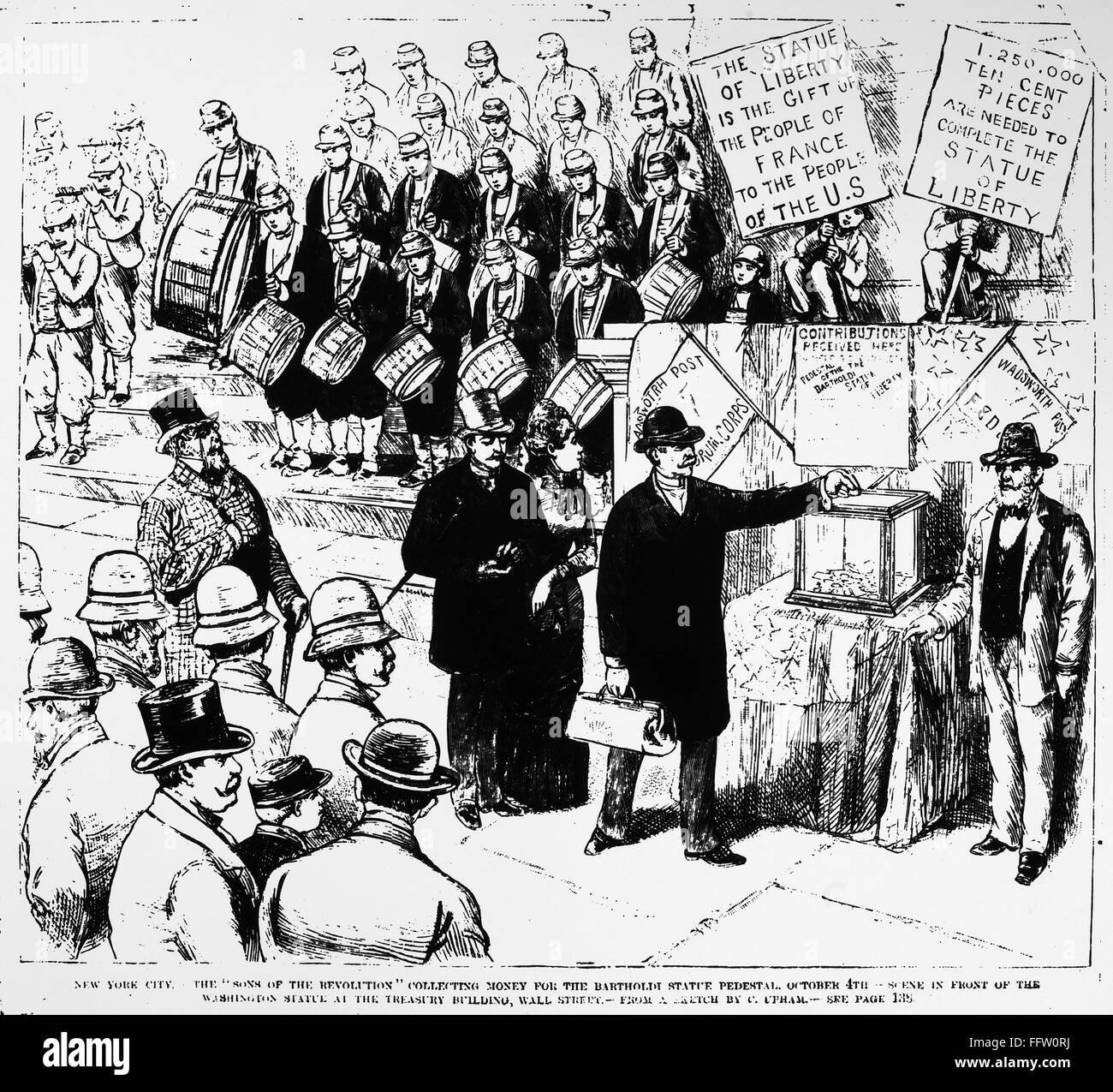 STATUE OF LIBERTY, c1884. /nThe 'Sons of Liberty' collecting money for the completion of the
