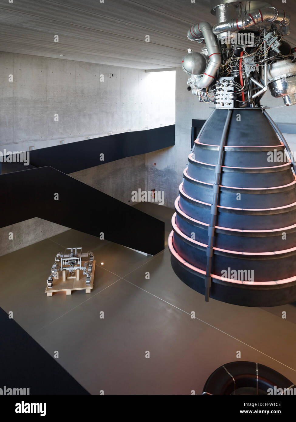 Foyer with rocket exhaust suspended. German Aerospace Centre (DLR