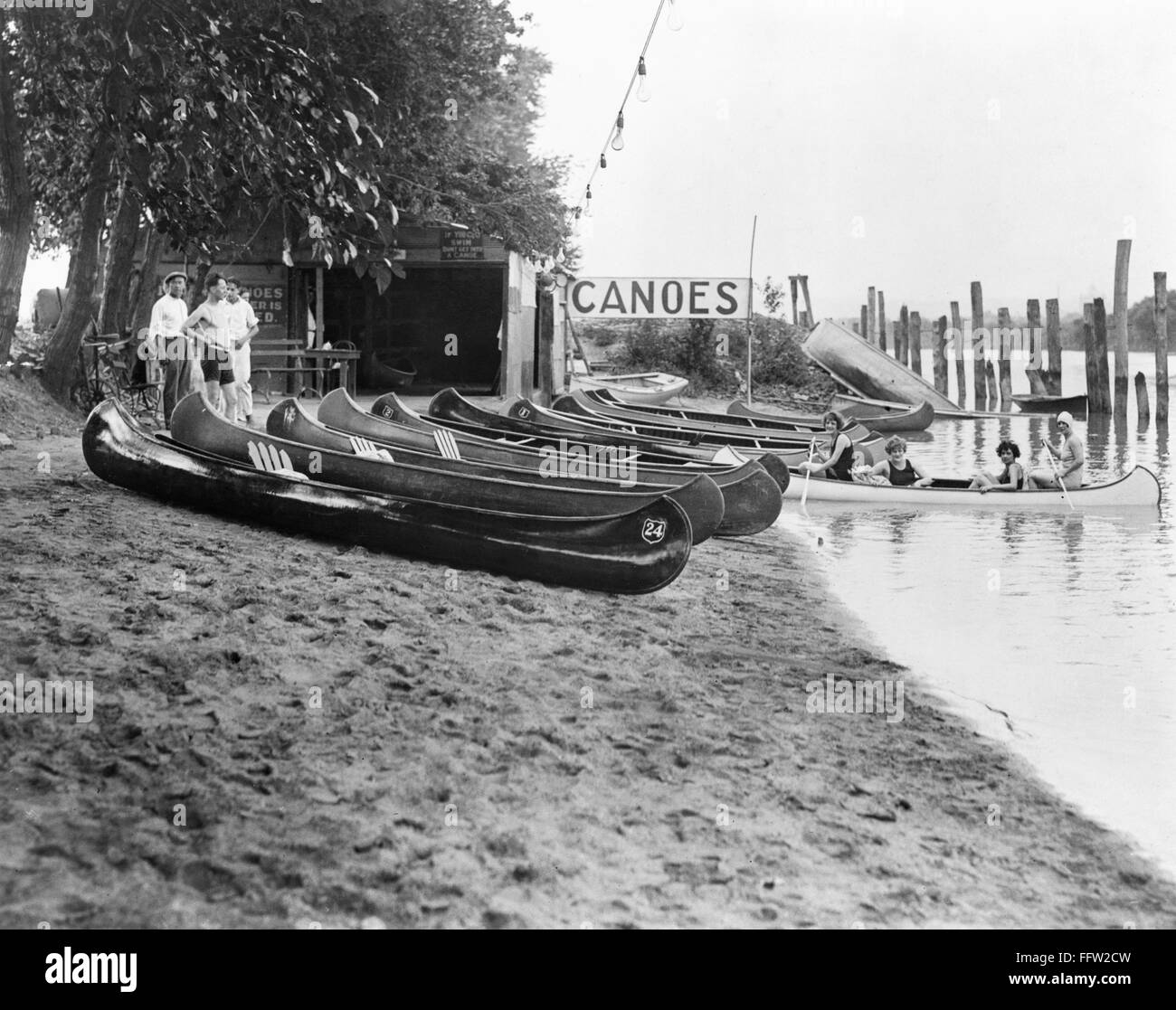 VIRGINIA CANOES. /nA canoe house at Arlington Beach Park, Virginia