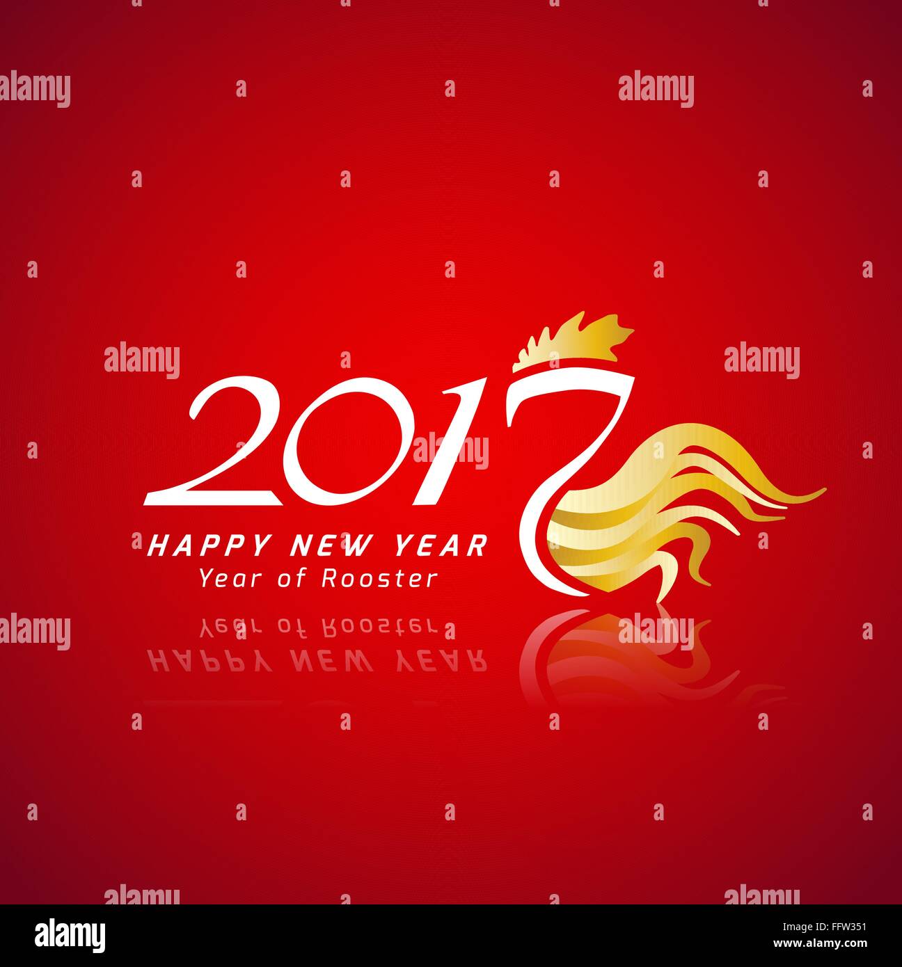 2017 Year of Rooster Stock Vector