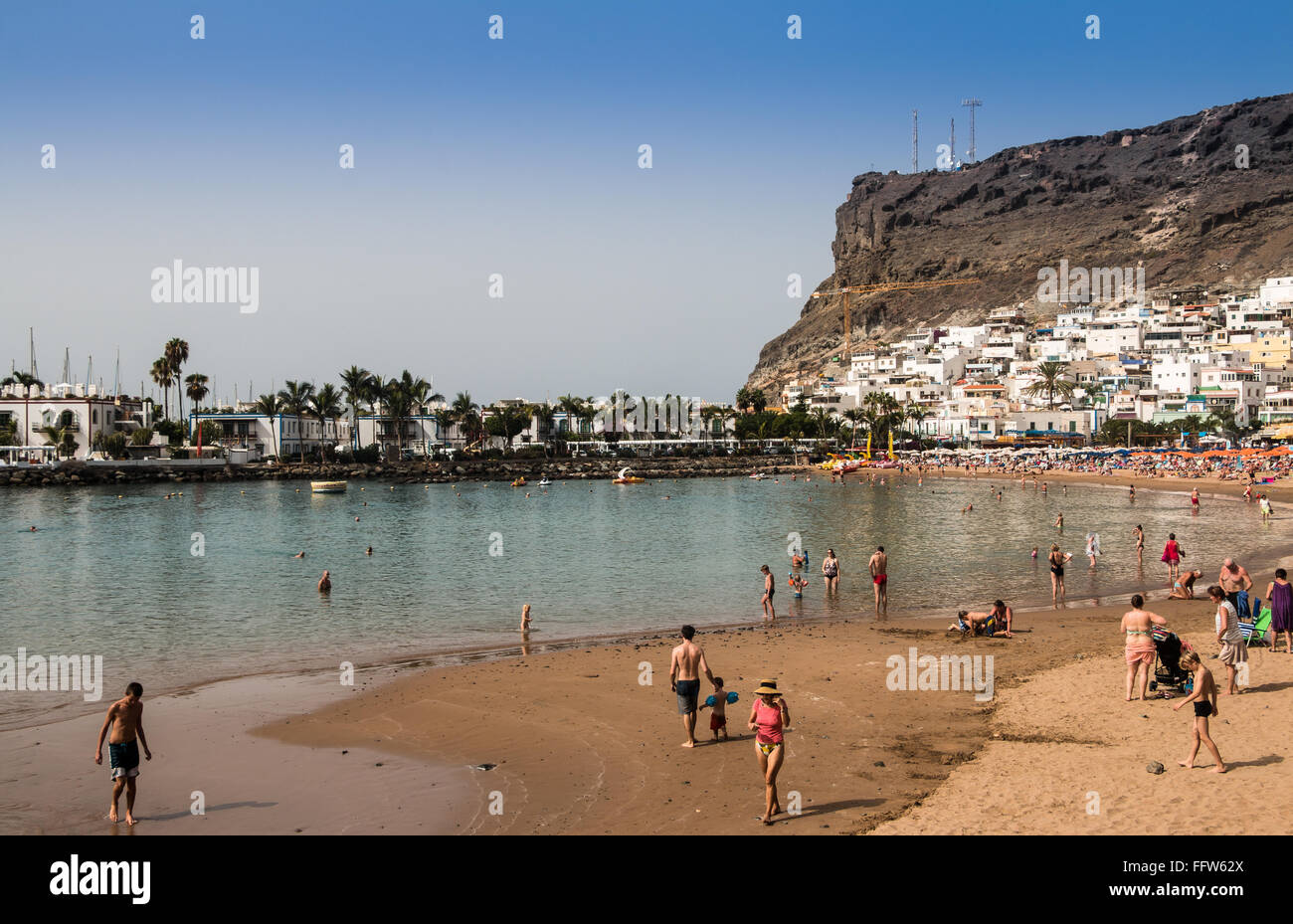 Sandy beach, Puerto de Mogan, Gran Canaria, Canary Island, Spain