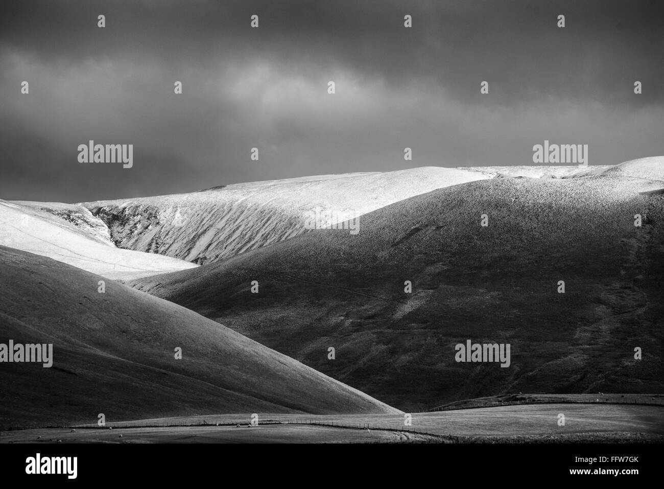 The Fells of The Northern Lakes in Winter Stock Photo