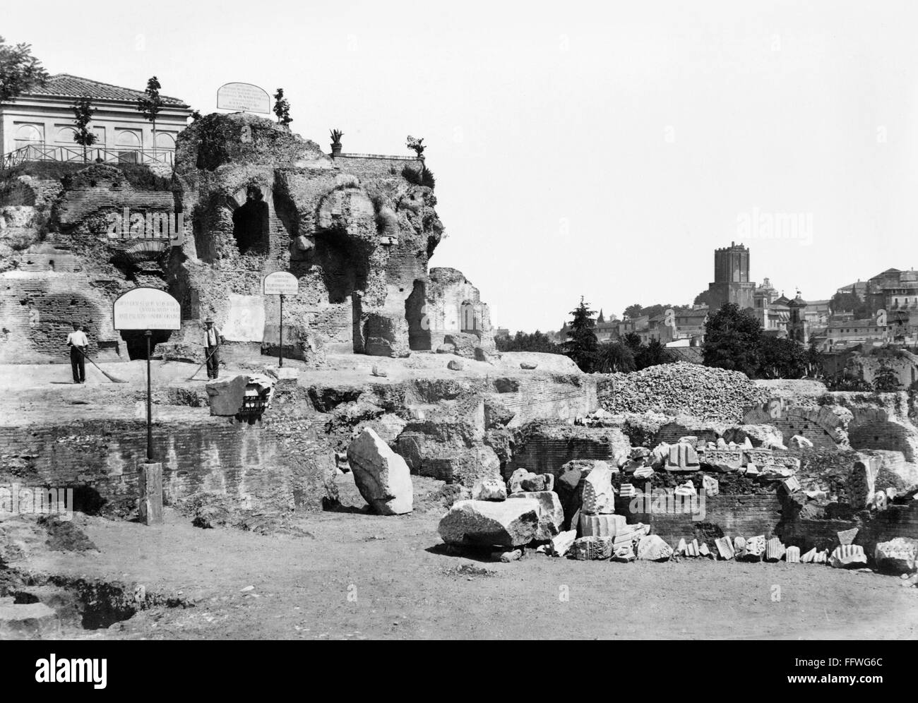 ROME: PALATINE HILL. /nRuins of Palatine Hill in Rome. Photograph, late 19th century. Stock Photo