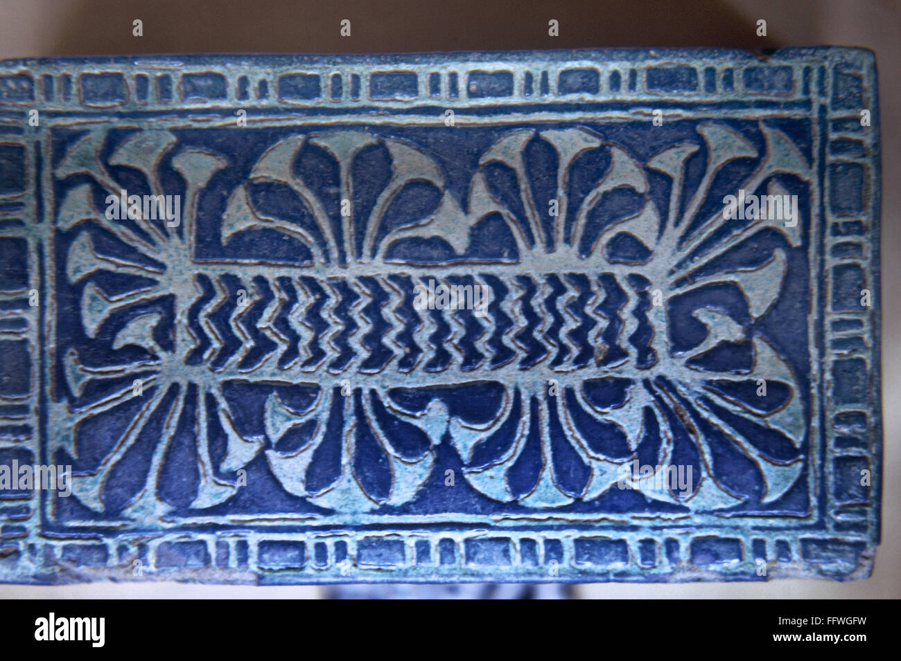 EGYPT DECORATIVE TILE. /nEgyptian tile with papyrus pattern Stock Photo Alamy