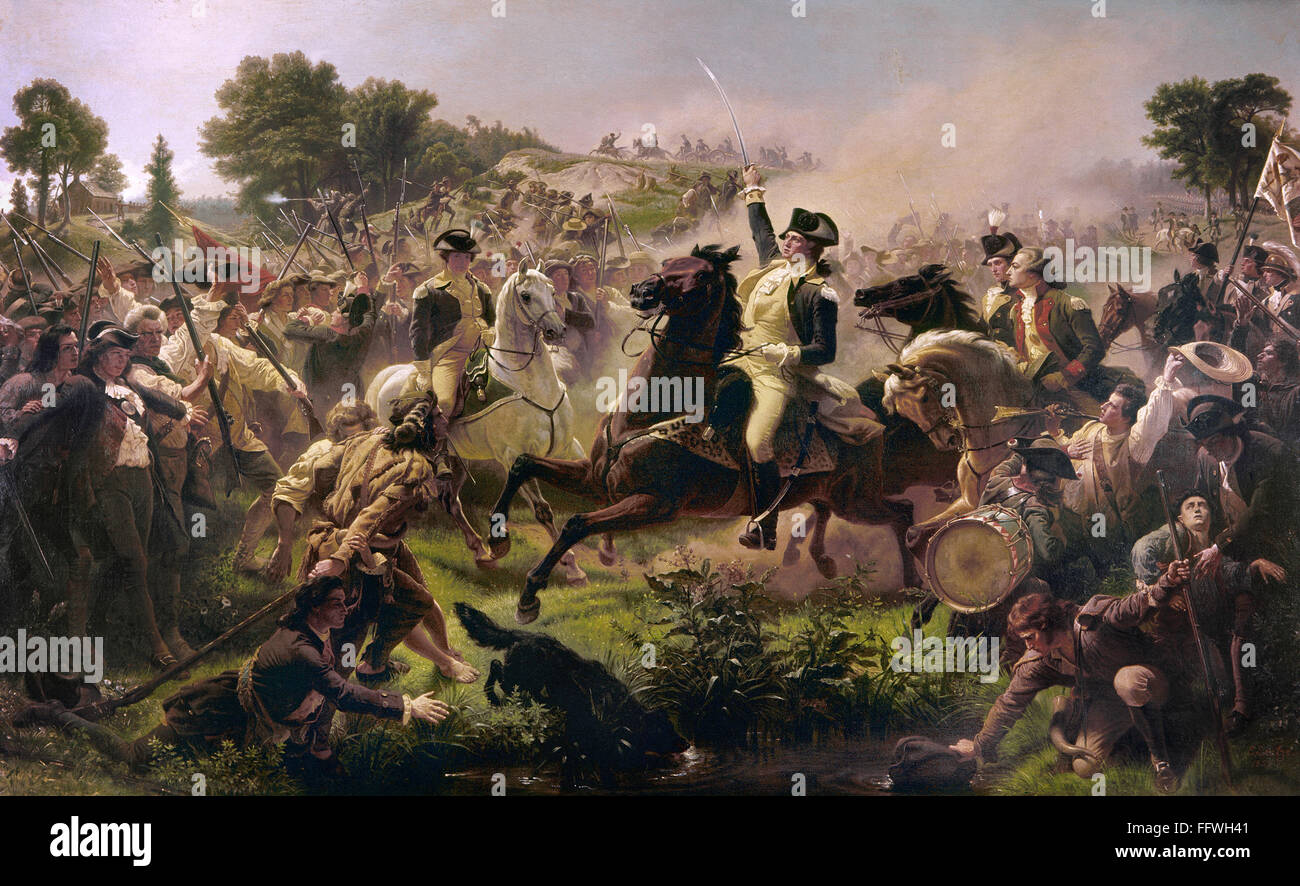 BATTLE OF MONMOUTH, 1778. /nGeneral George Washington rallying the