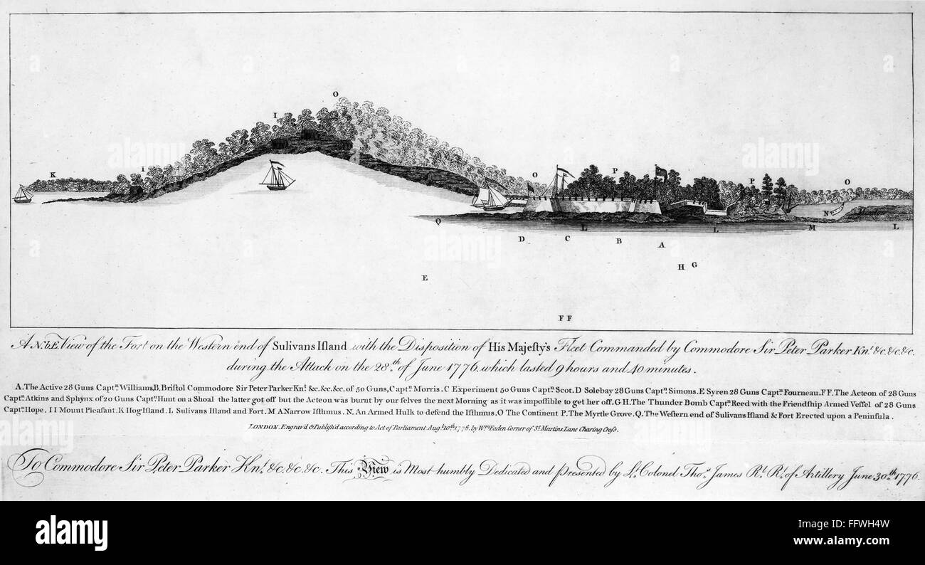 FORT SULLIVAN, 1776. /nFort Sullivan (later Fort Moultrie) on Sullivan
