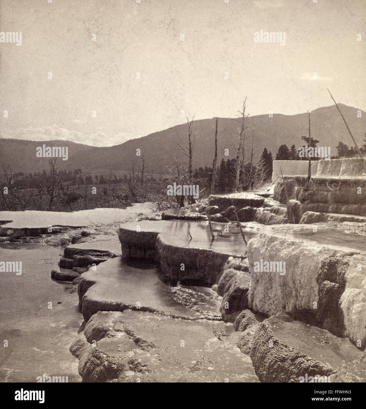 YELLOWSTONE PARK: HOT SPRING. /nView Diana's Bath in Mammoth Hot ...