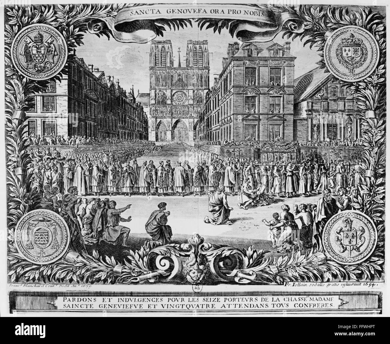PARIS CATHOLIC PROCESSION. /nProcession before the Cathedral of Notre