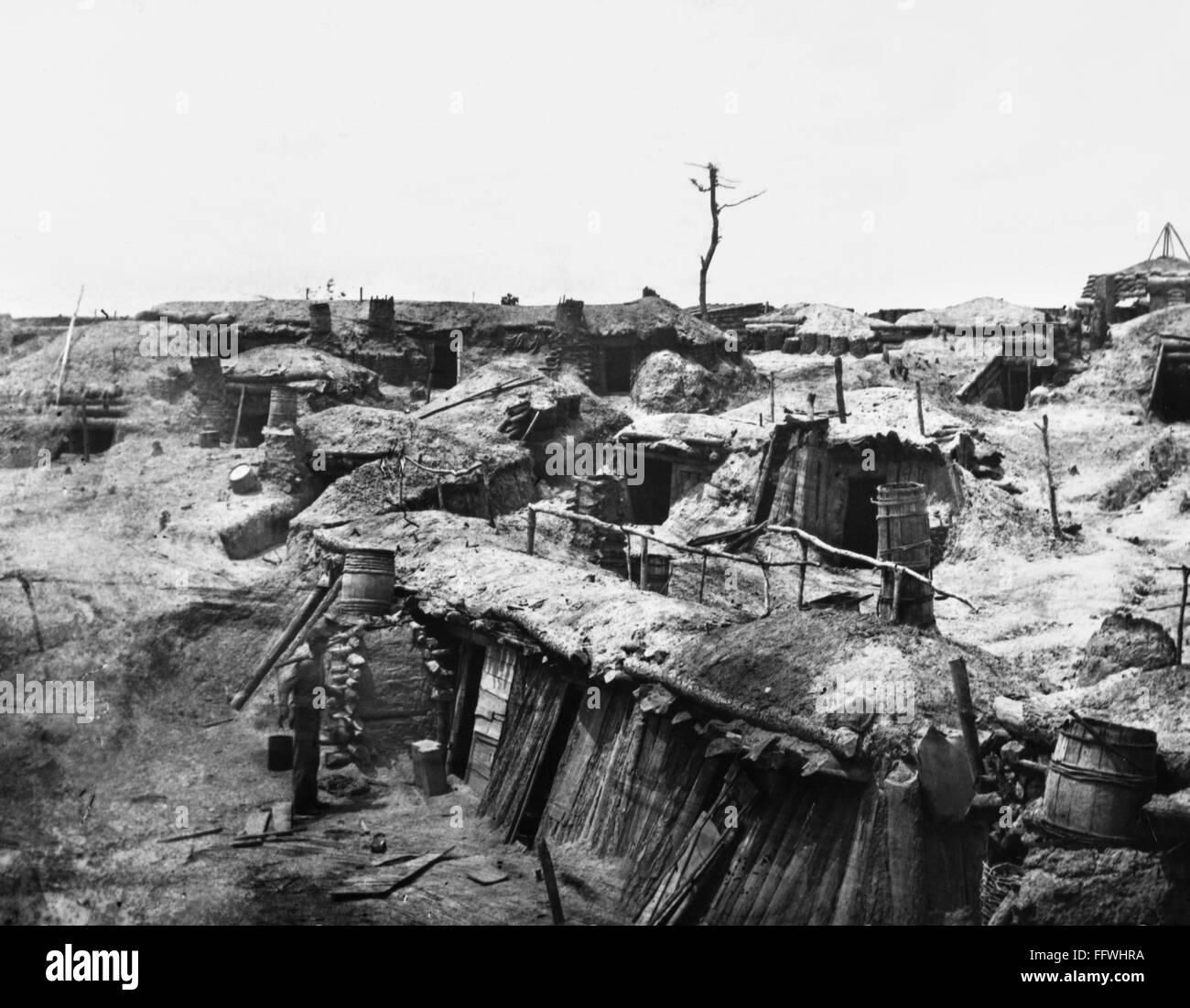 CIVIL WAR: PETERSBURG. /nInterior of the Union Army's Fort Sedgwick ...