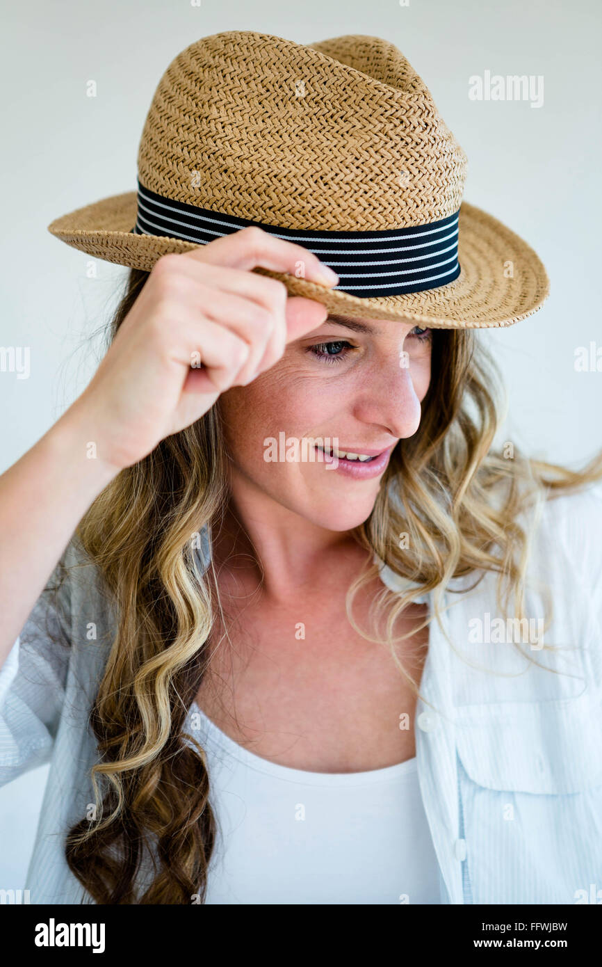 Woman wearing a fedora hires stock photography and images Alamy