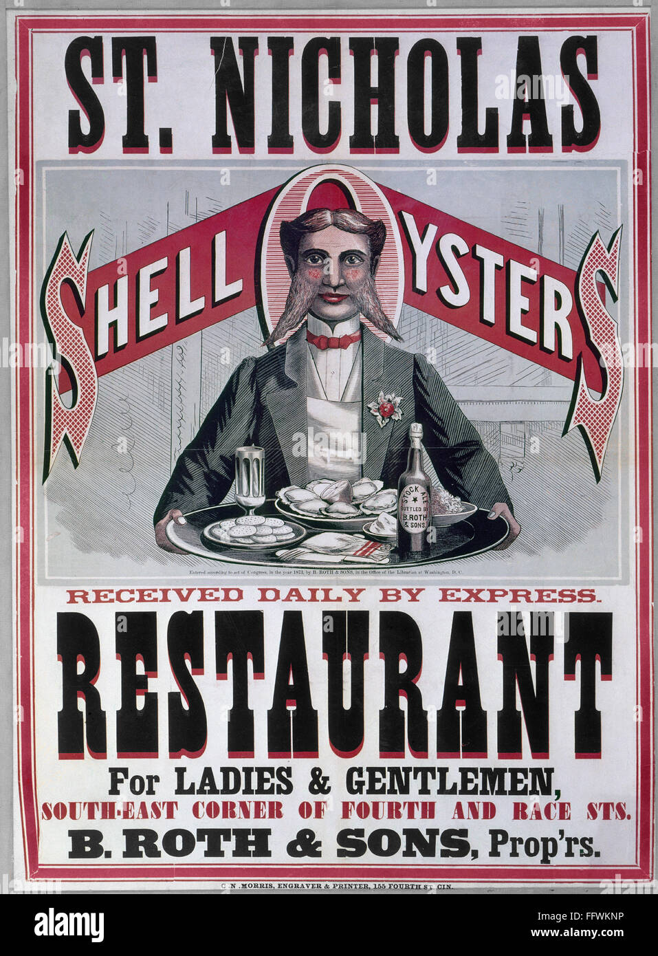 OYSTER RESTAURANT, c1880. /nPoster, c1880, for St. Nicholas Restaurant