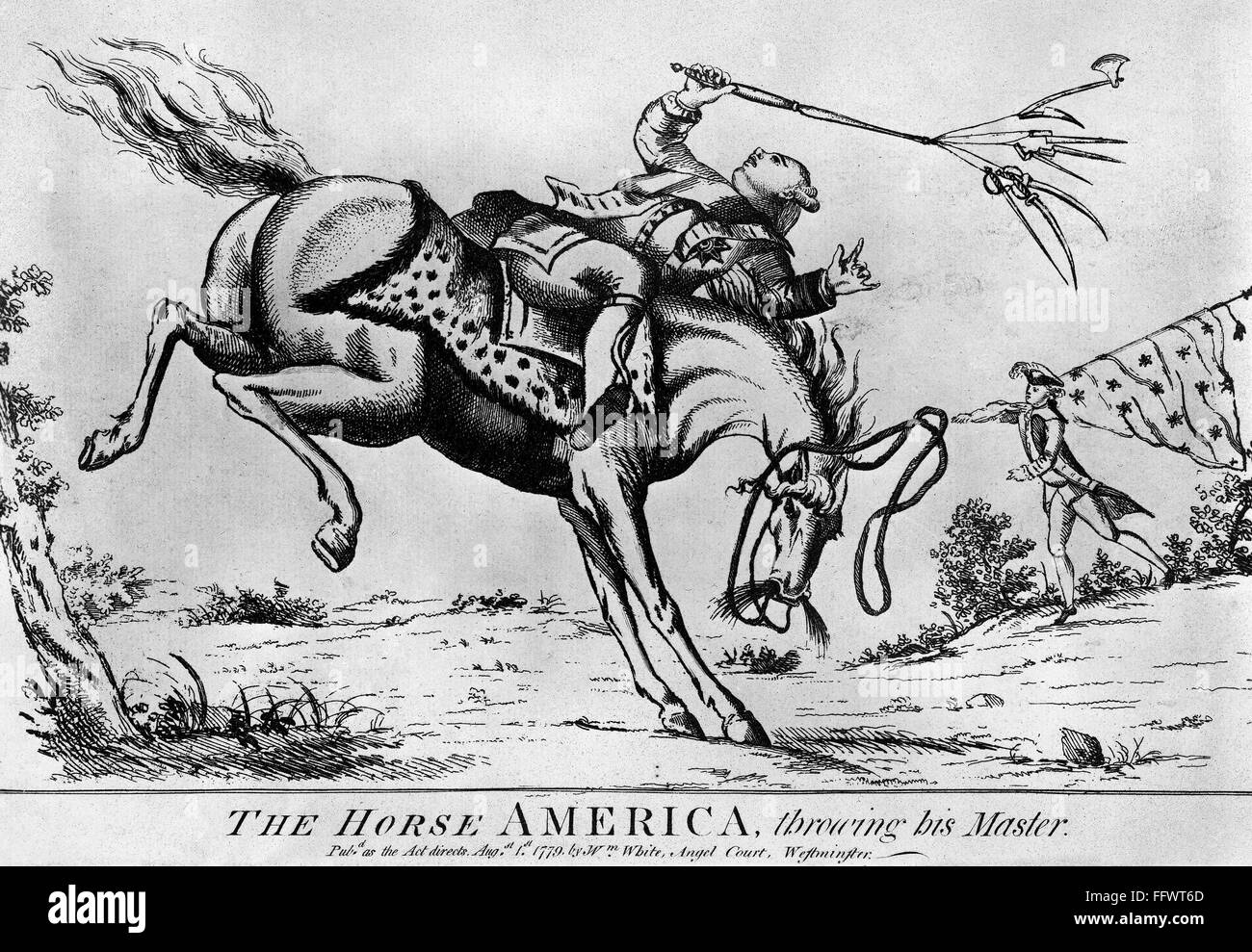 REVOLUTIONARY WAR: CARTOON. /n'The Horse America Throwing his Master.' English cartoon, 1779, predicting the outcome of the American Revolutionary War Stock Photo - Alamy REVOLUTIONARY WAR: CARTOON. /n'The Horse America Throwing his Master.' English cartoon, 1779, predicting the outcome of the American Revolutionary War Stock Photo - Alamy