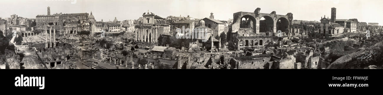 ROME: FORUM, c1909. /nPanoramic view of the ruins of the Forum in Rome, Italy. Photograph, c1909. Stock Photo