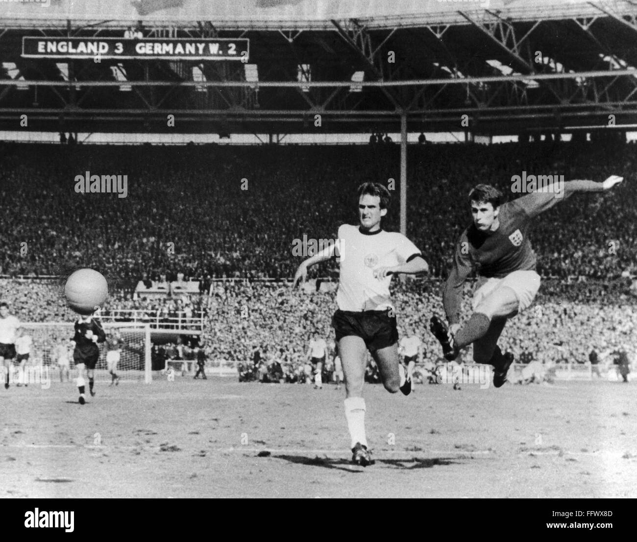 World Cup 1966 Ngeoff Hurst Of West Germany Right Scores His Third 