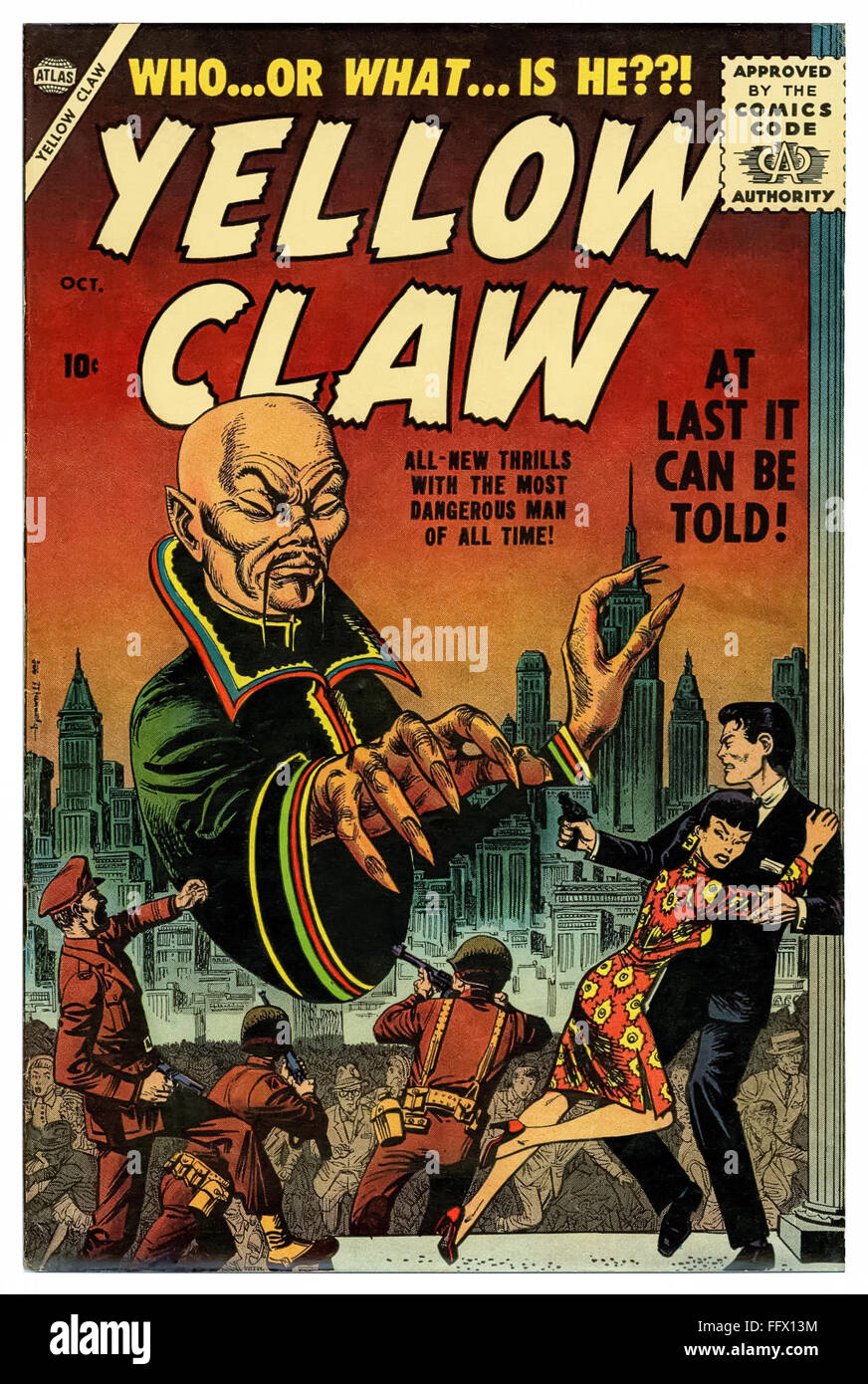 Yellow Claw Comic Book October 1956 Stock Photo