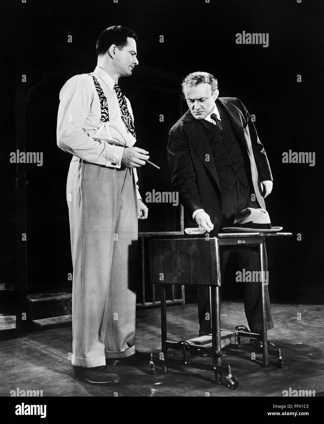 DEATH OF A SALESMAN, 1949. /nLee Cobb, right, as the salesman Willy Loman in the original