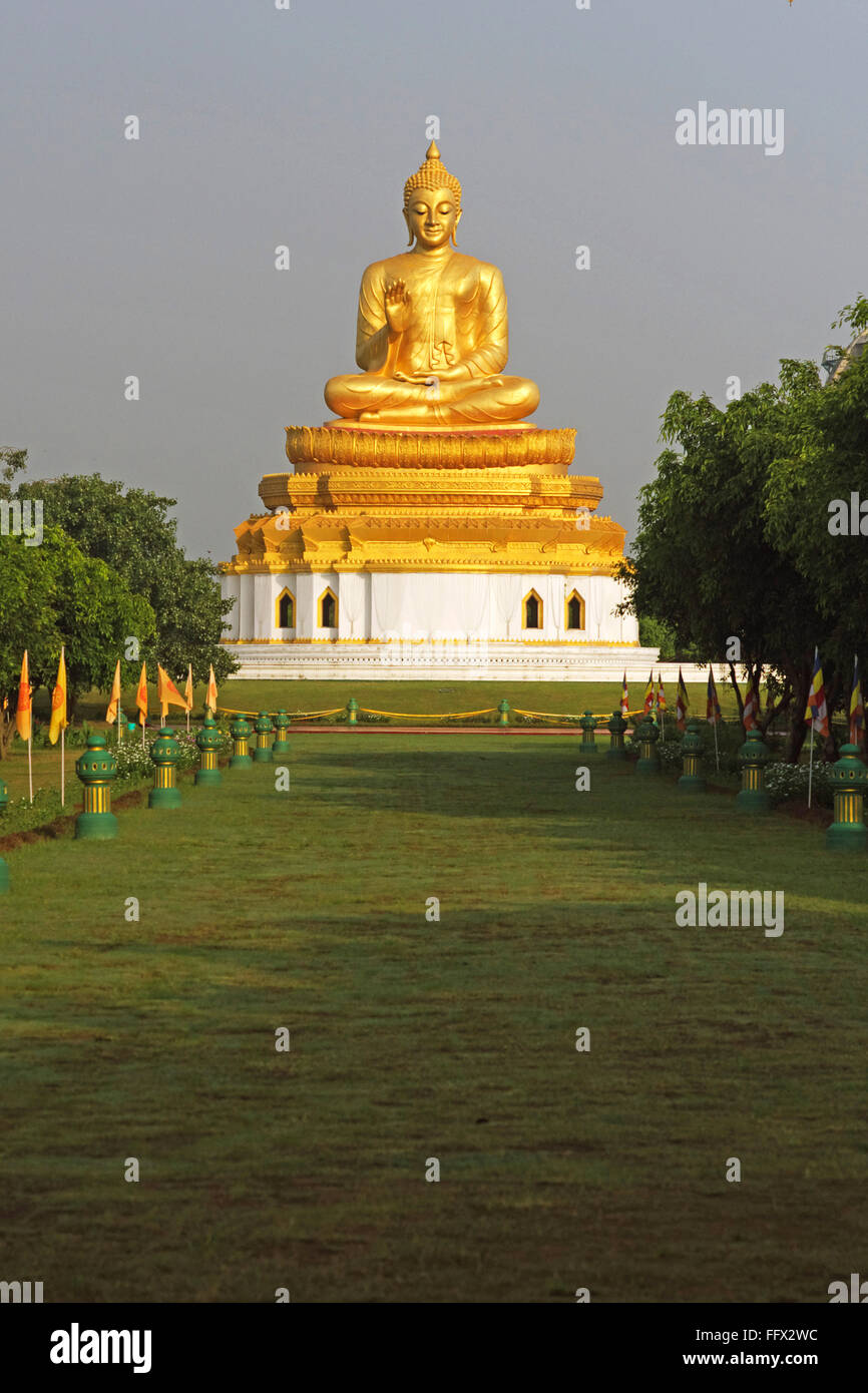 Golden Buddha statue , Sarawasti , Uttar Pradesh , India Stock Photo