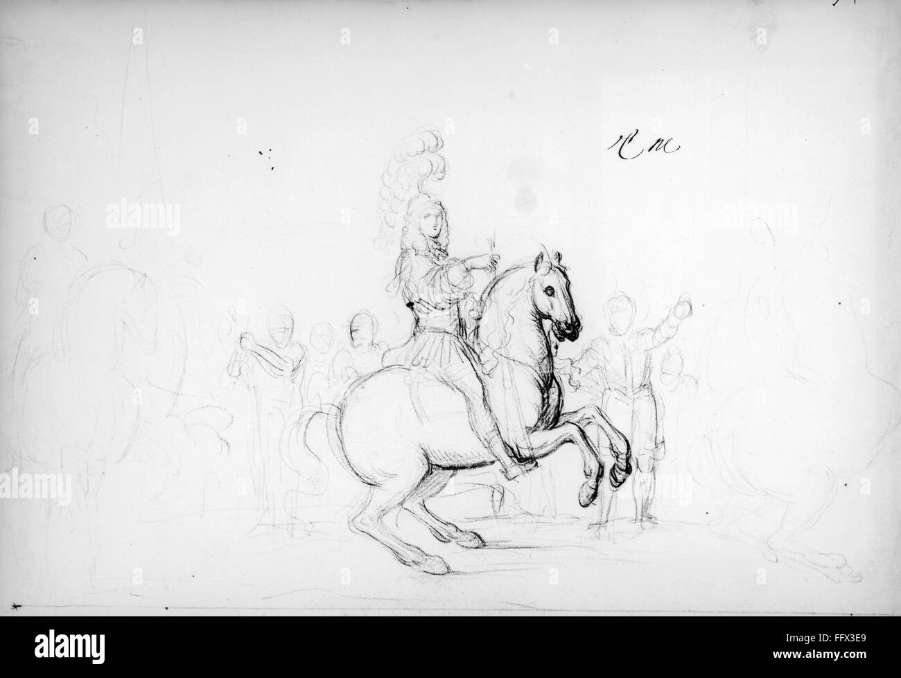 LOUIS XIV (1638-1715)./nKing of France, 1643-1715. Sketch of Louis XIV ...