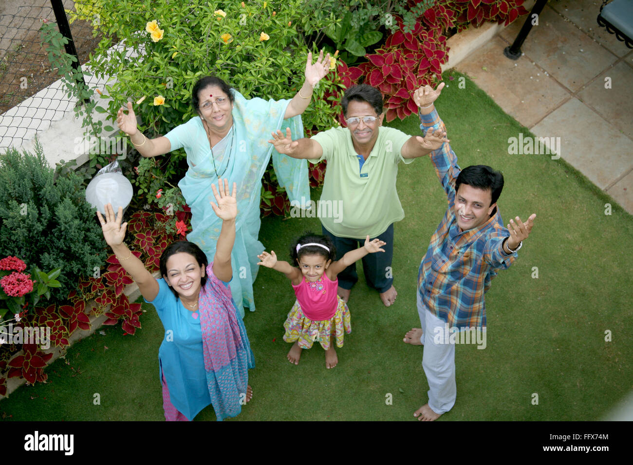 Grad Father Family of Grand father Grand mother Father Mother and Grand daughter ...