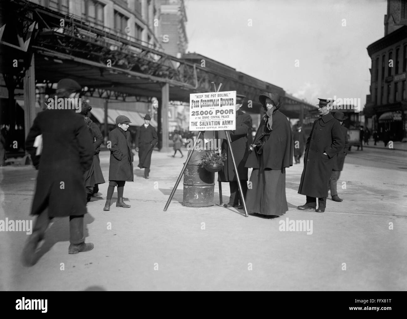 SALVATION ARMY CHRISTMAS. /nA woman with the Salvation Army rings a