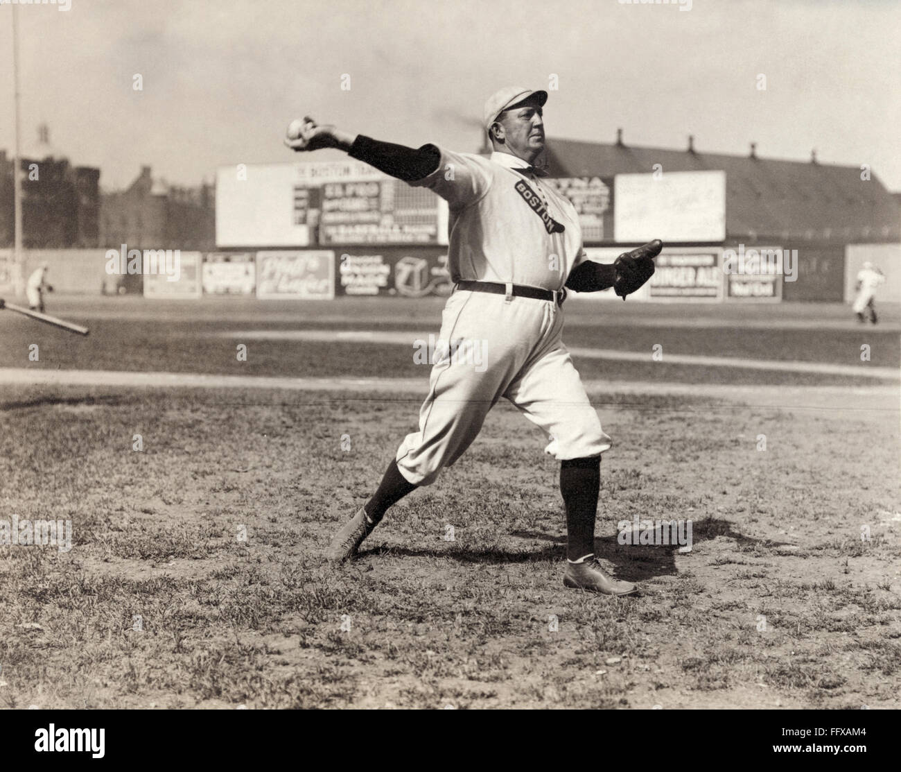 CY YOUNG (1867-1955). /nDenton True 'Cy' Young. American baseball pitcher. Photographed while playing with the Boston Red Sox, 1908. Stock Photo
