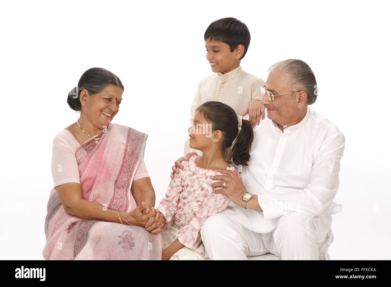 grandparent with grandchildren, MR#703N,703O,703P,703Q Stock Photo