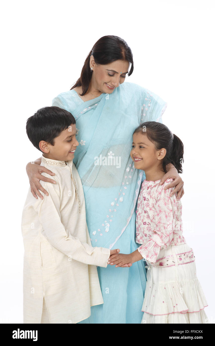Indian Mom Son Studio White Stock Photos Indian Mom Son Studio