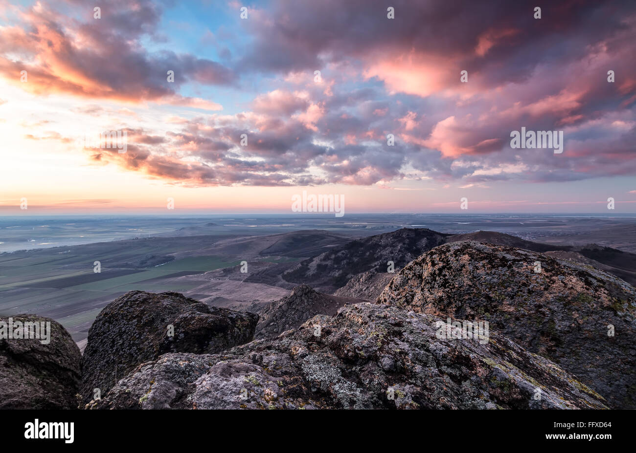 Mountains landscape with rain clouds Stock Photo - Alamy
