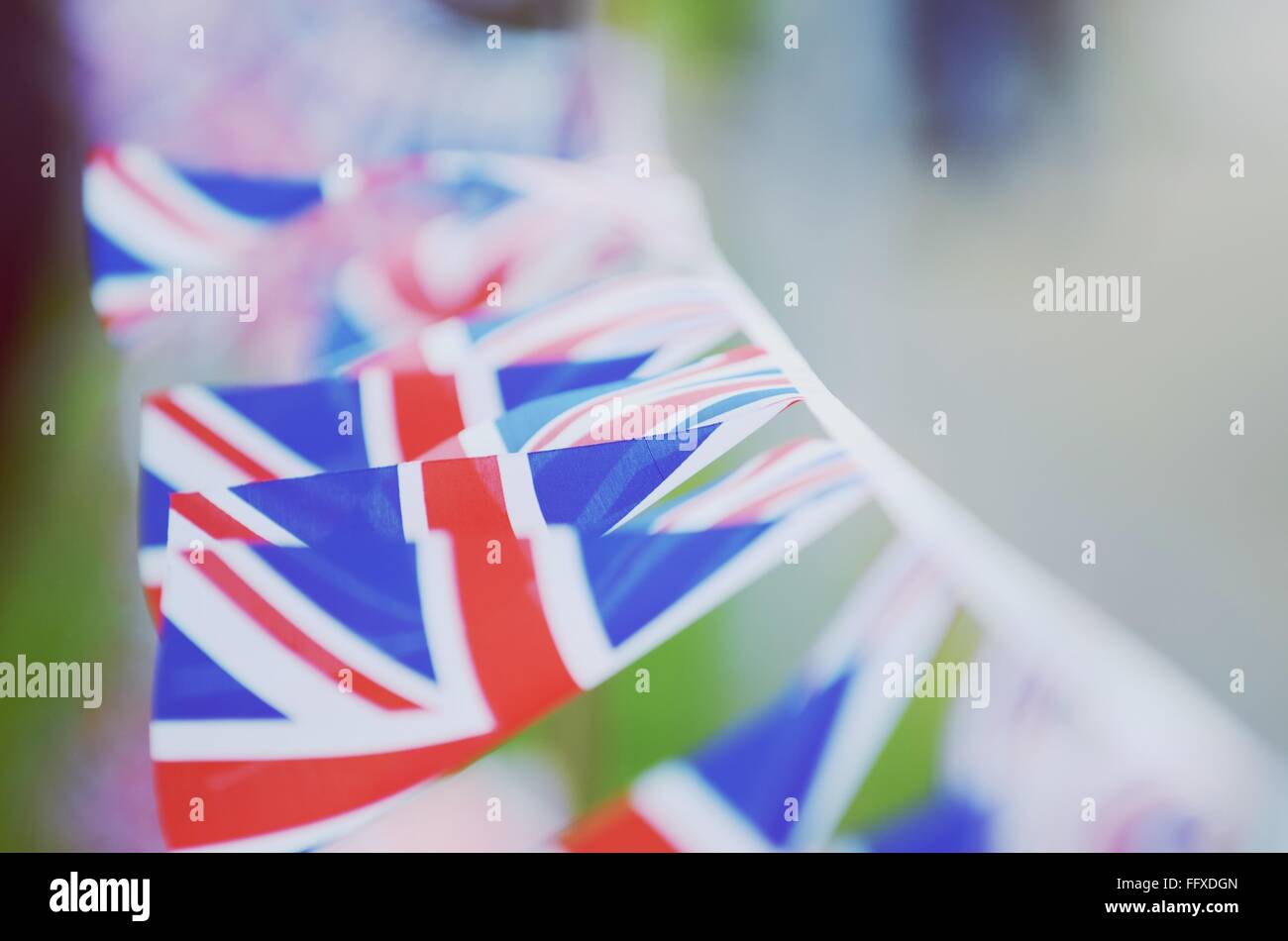 Row Of British Flags Hanging Outdoors Stock Photo Alamy