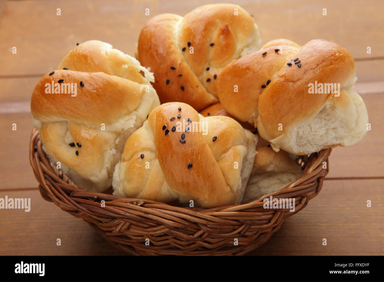fresh brown breads Stock Photo