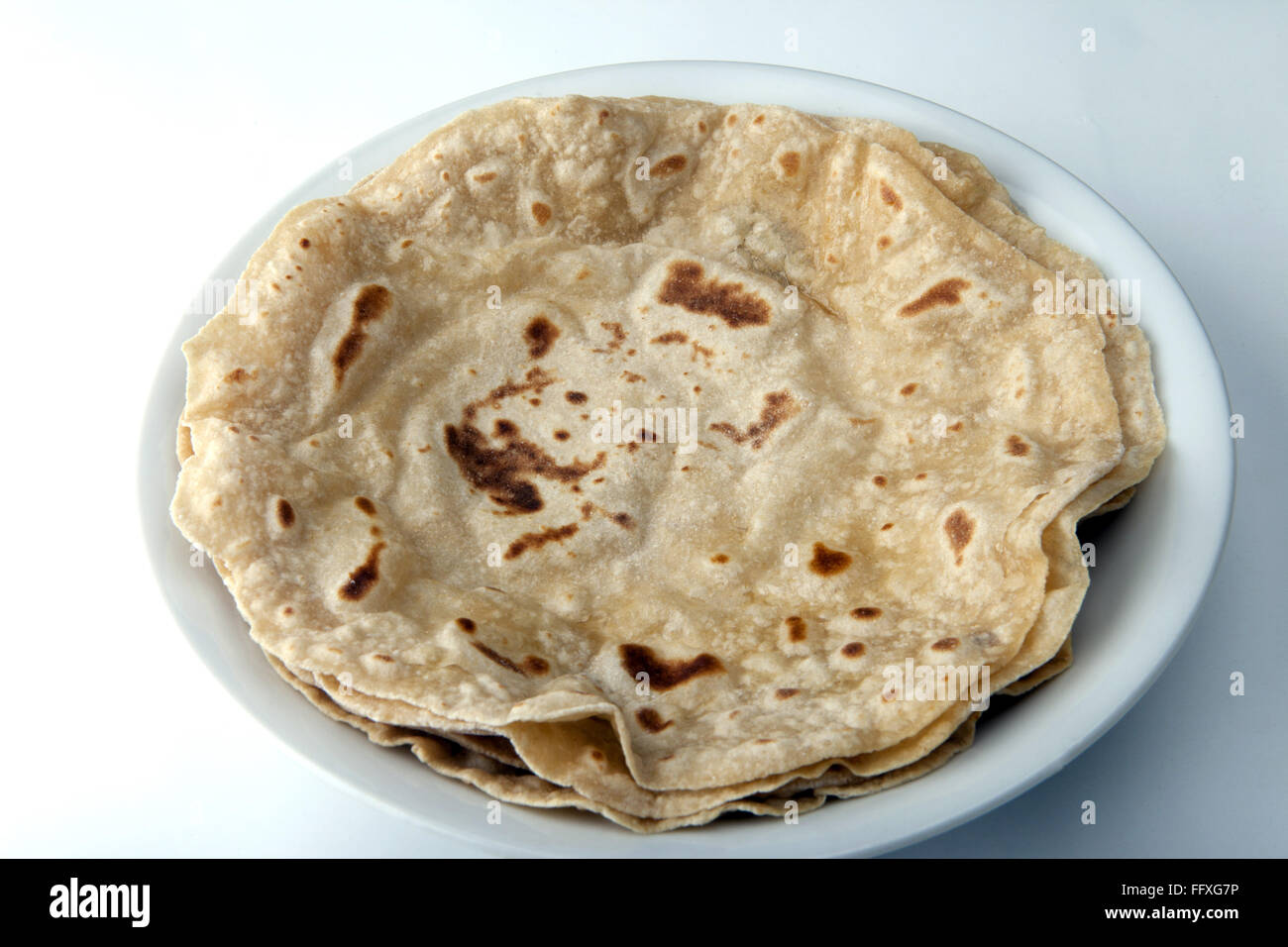 Chapatti in Plate Stock Photo