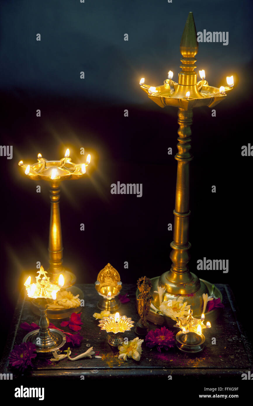 Indian brass oil lamp hires stock photography and images Alamy