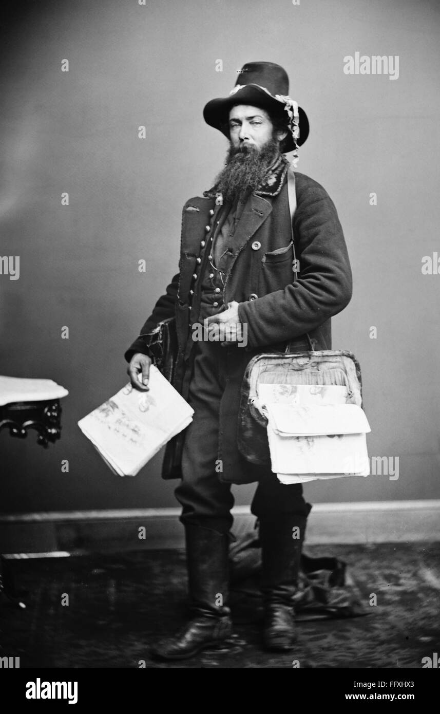 CIVIL WAR: NEWSPAPERMAN. /nA newspaper man during the American Civil War. Photograph, c1863. Stock Photo