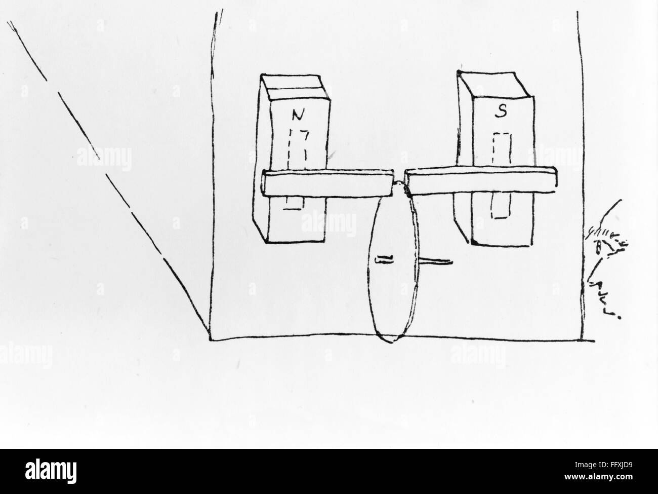 Michael faraday electric generator Black and White Stock Photos