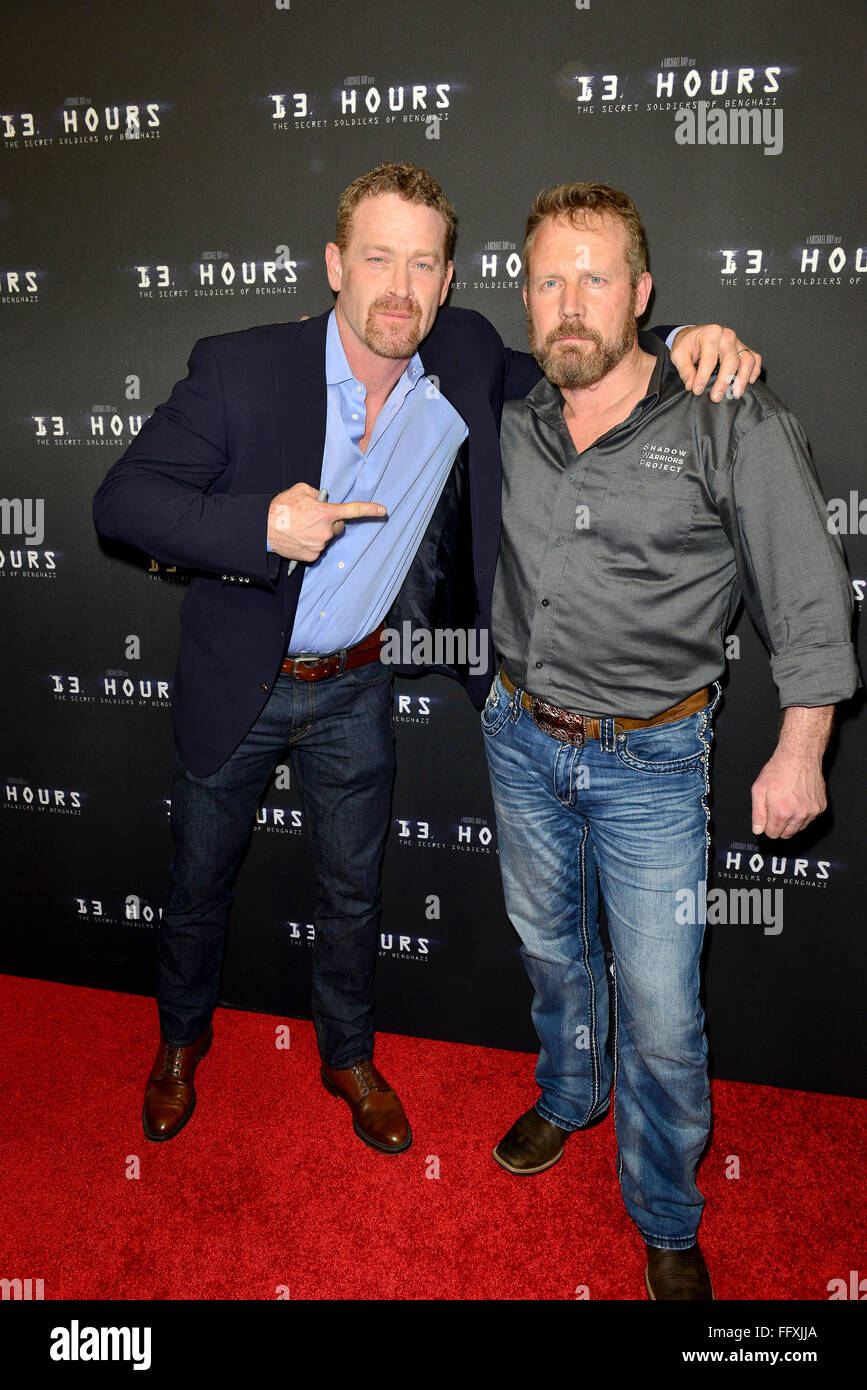 Premiere of the '13 Hours: The Secret Soldiers of Benghazi' screening at  Aventura AMC Theater - arrivals Featuring: Max Martin, Mark 'Oz' Geist  Where: Aventura, Florida, United States When: 07 Jan 2016 Stock Photo -  Alamy